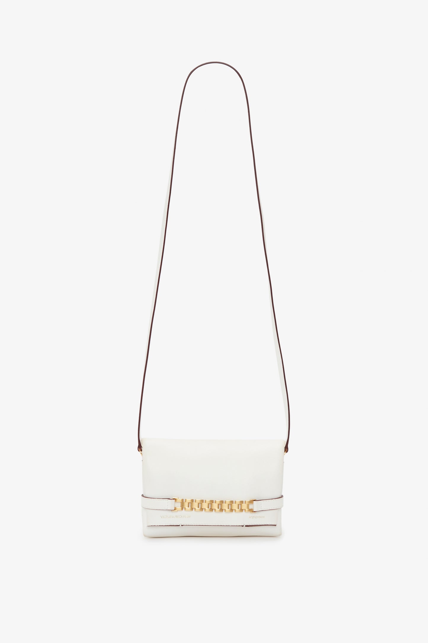 Mini Chain Pouch Bag In White Leather