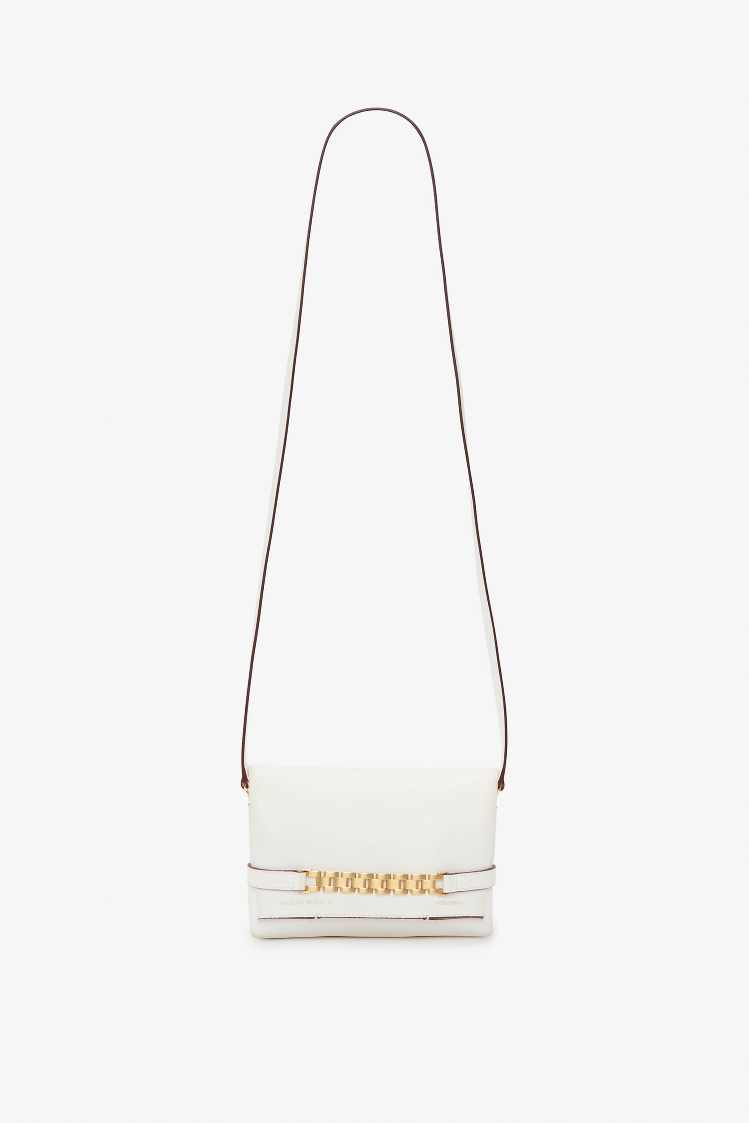 Mini Chain Pouch Bag In White Leather