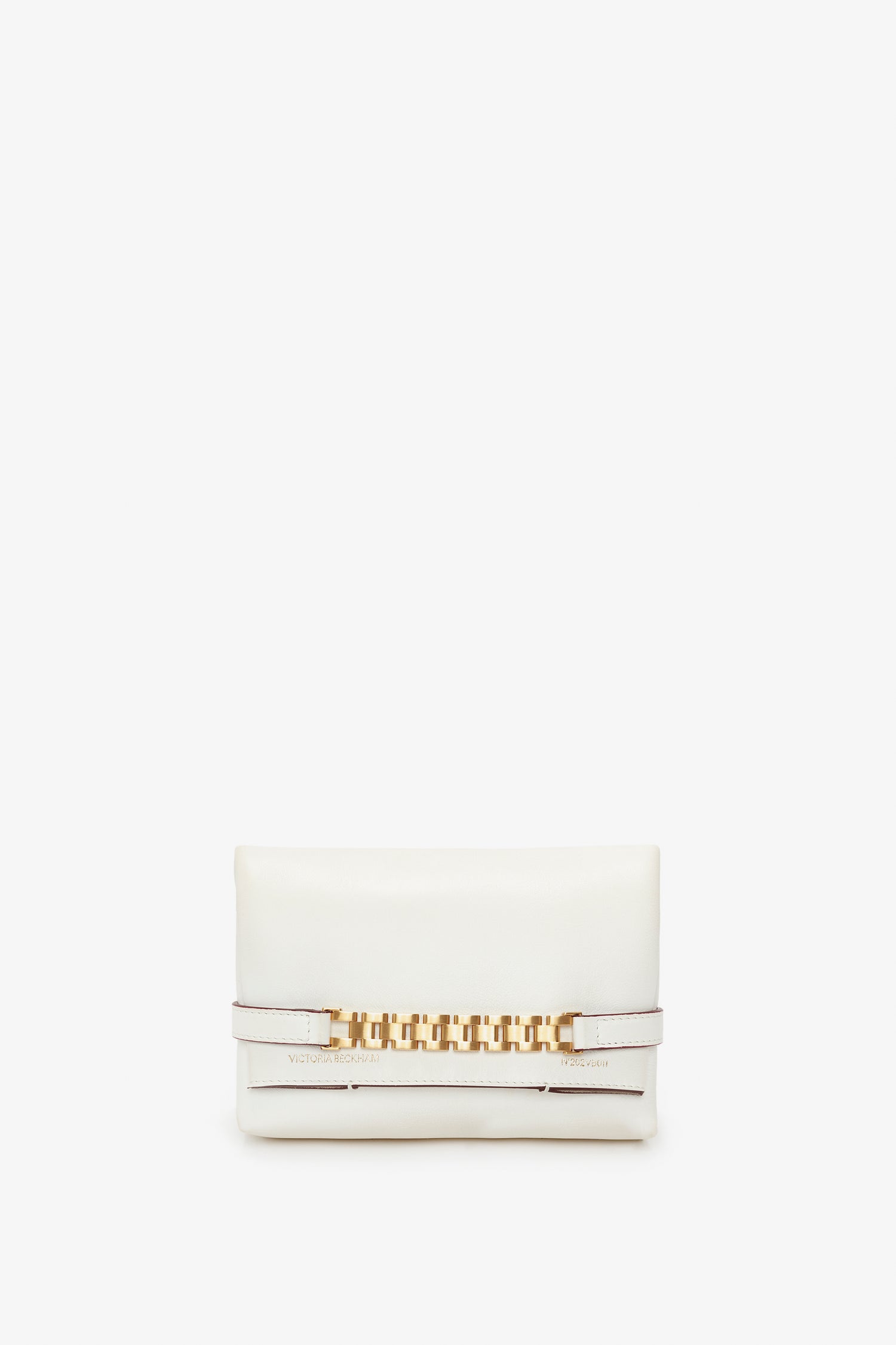 Mini Chain Pouch Bag In White Leather