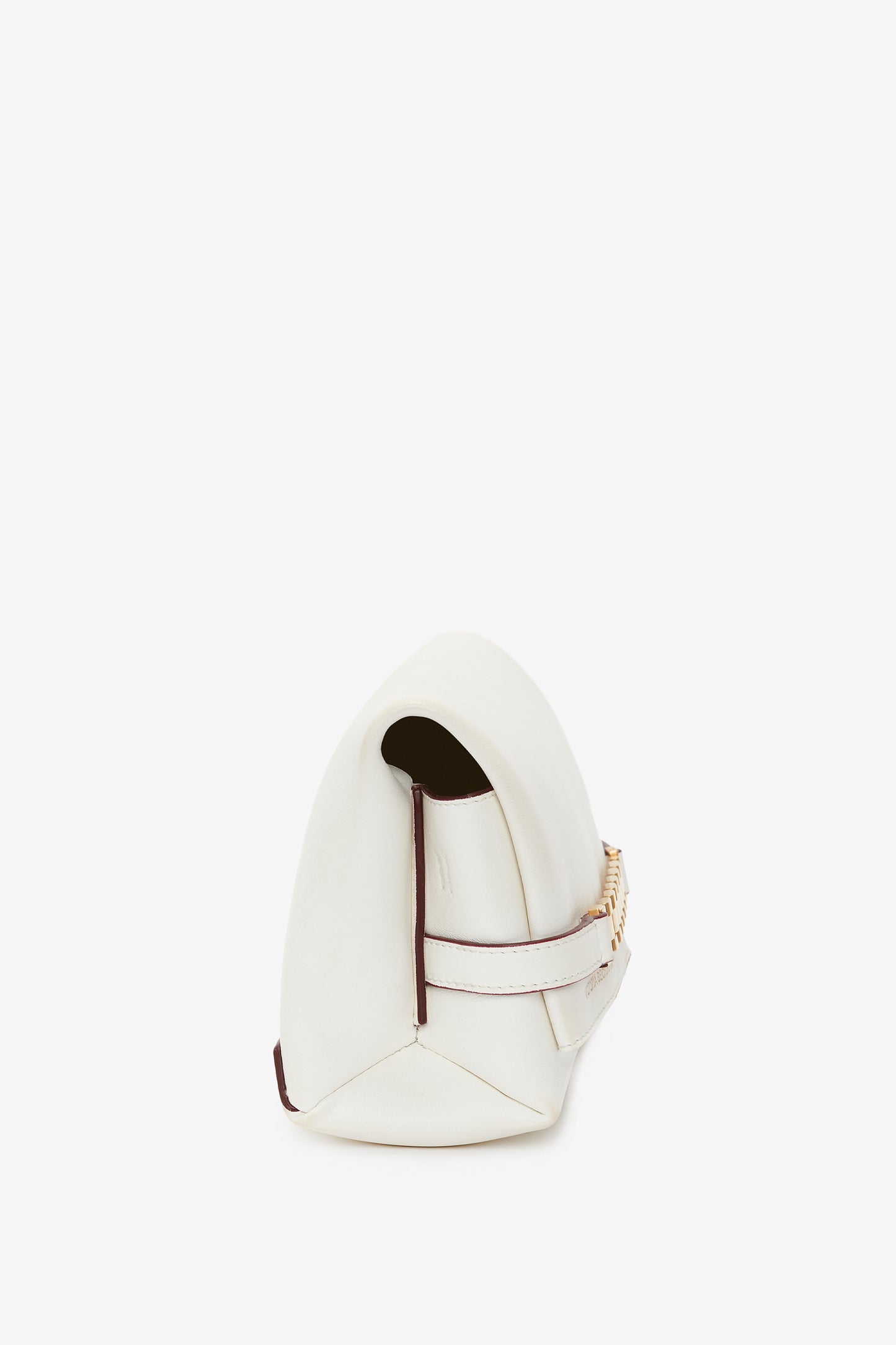Mini Chain Pouch Bag In White Leather