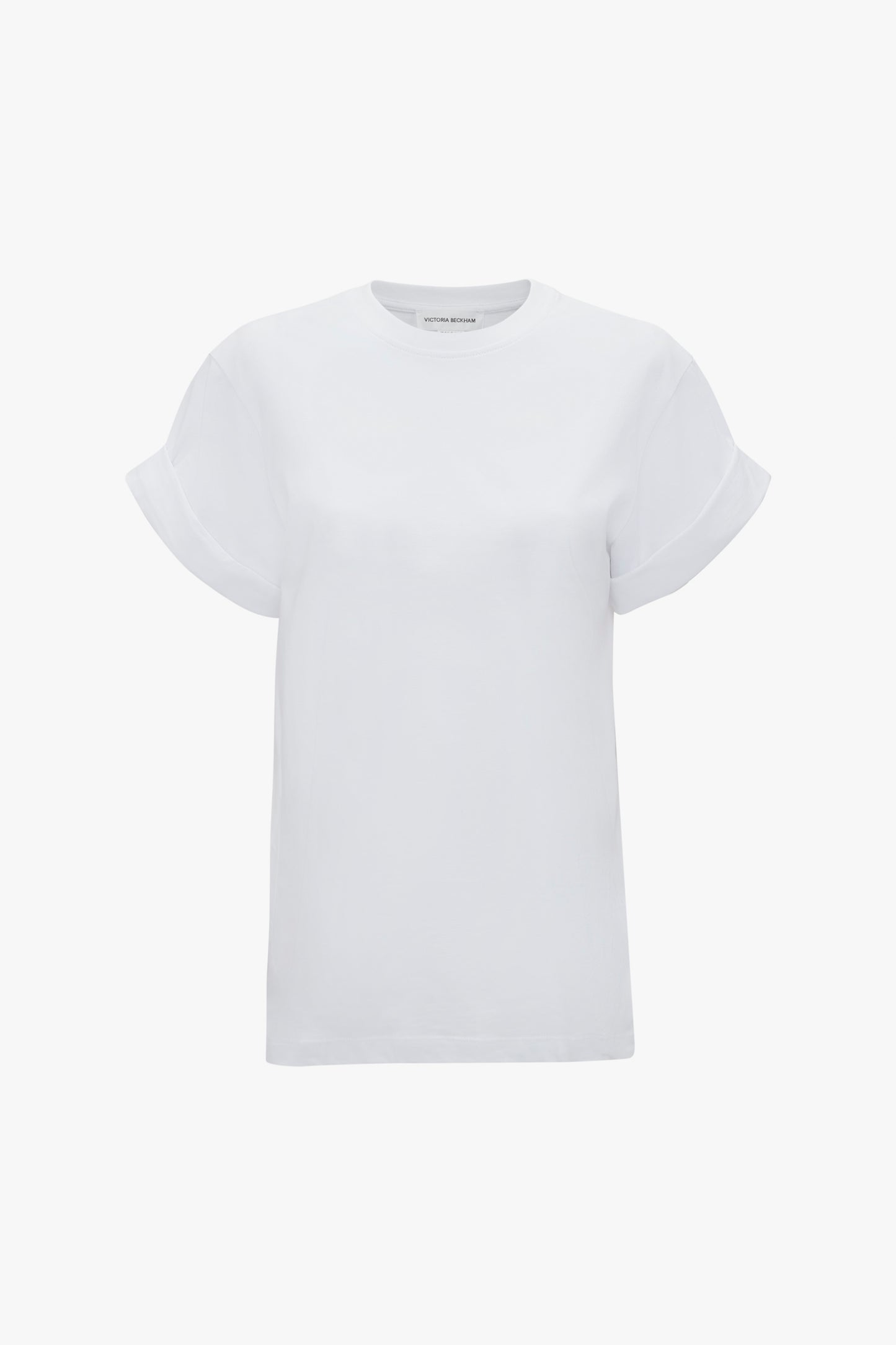Asymmetric Relaxed Fit T-Shirt in White by Victoria Beckham