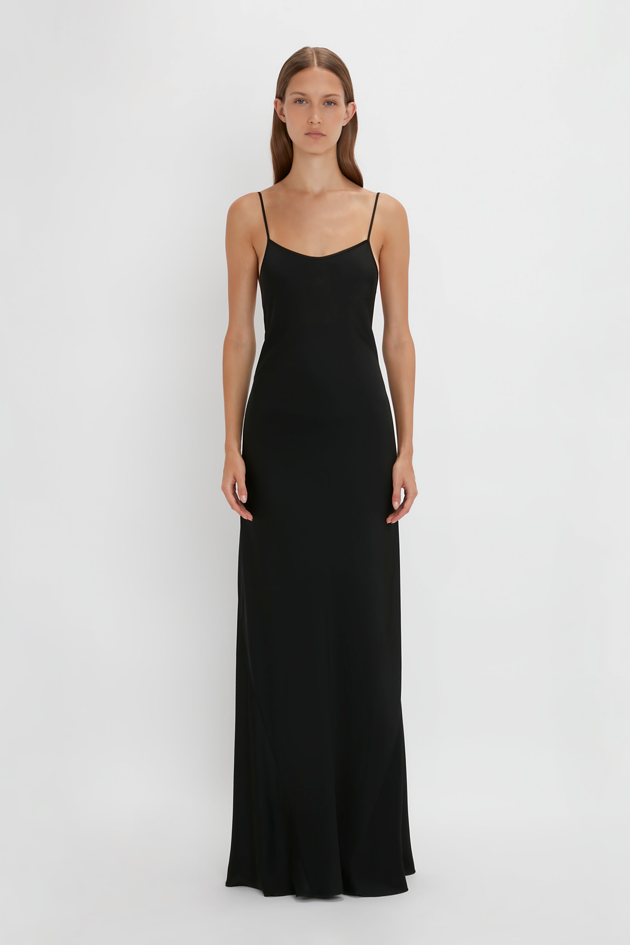 Floor-Length Cami Dress In Black – Victoria Beckham UK