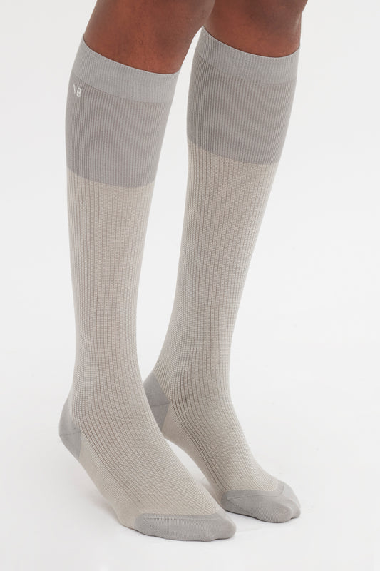 Superfine Rib Socks In Lunar Grey