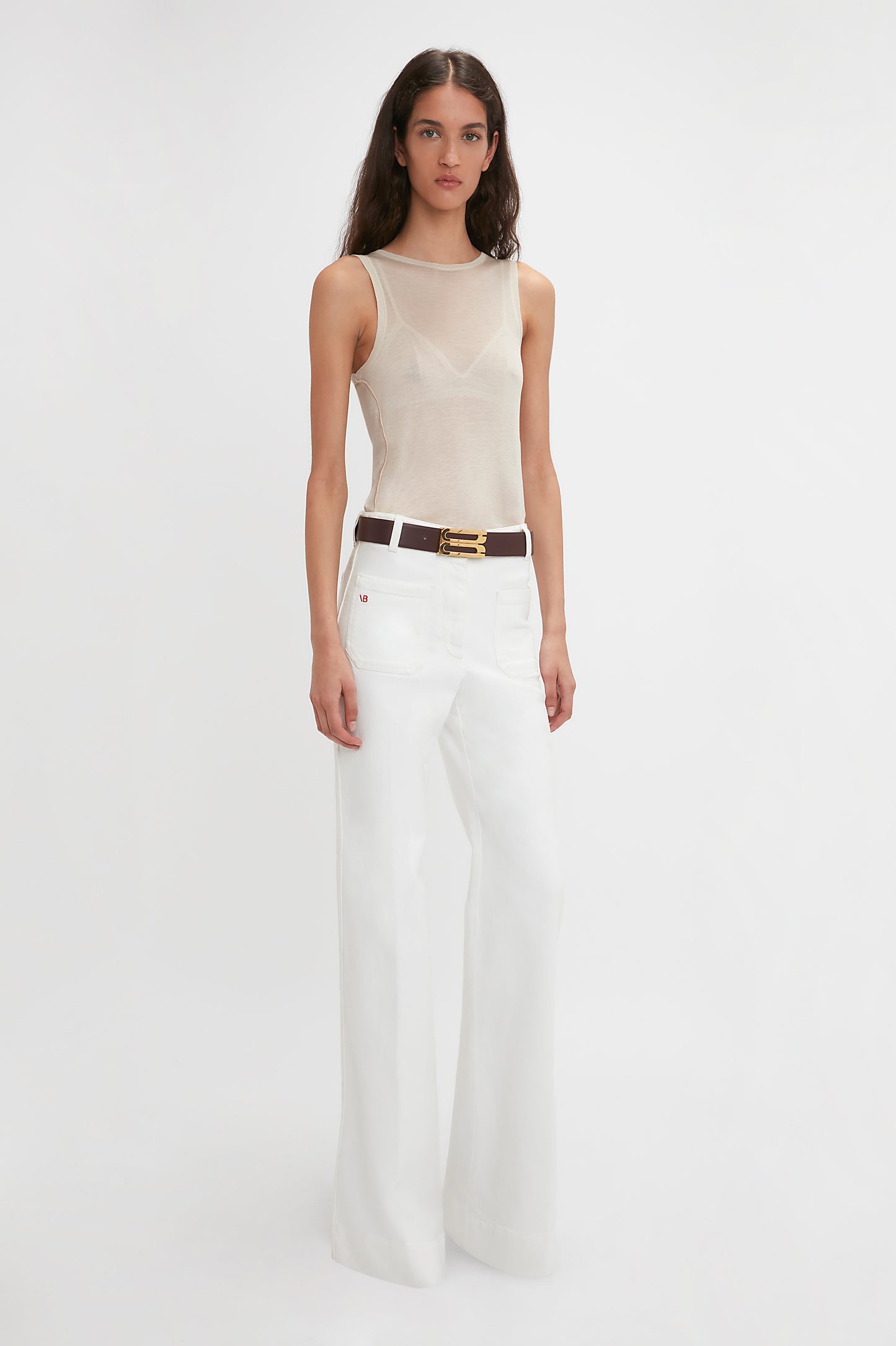 Alina Stretch High Waisted Jean In Washed White