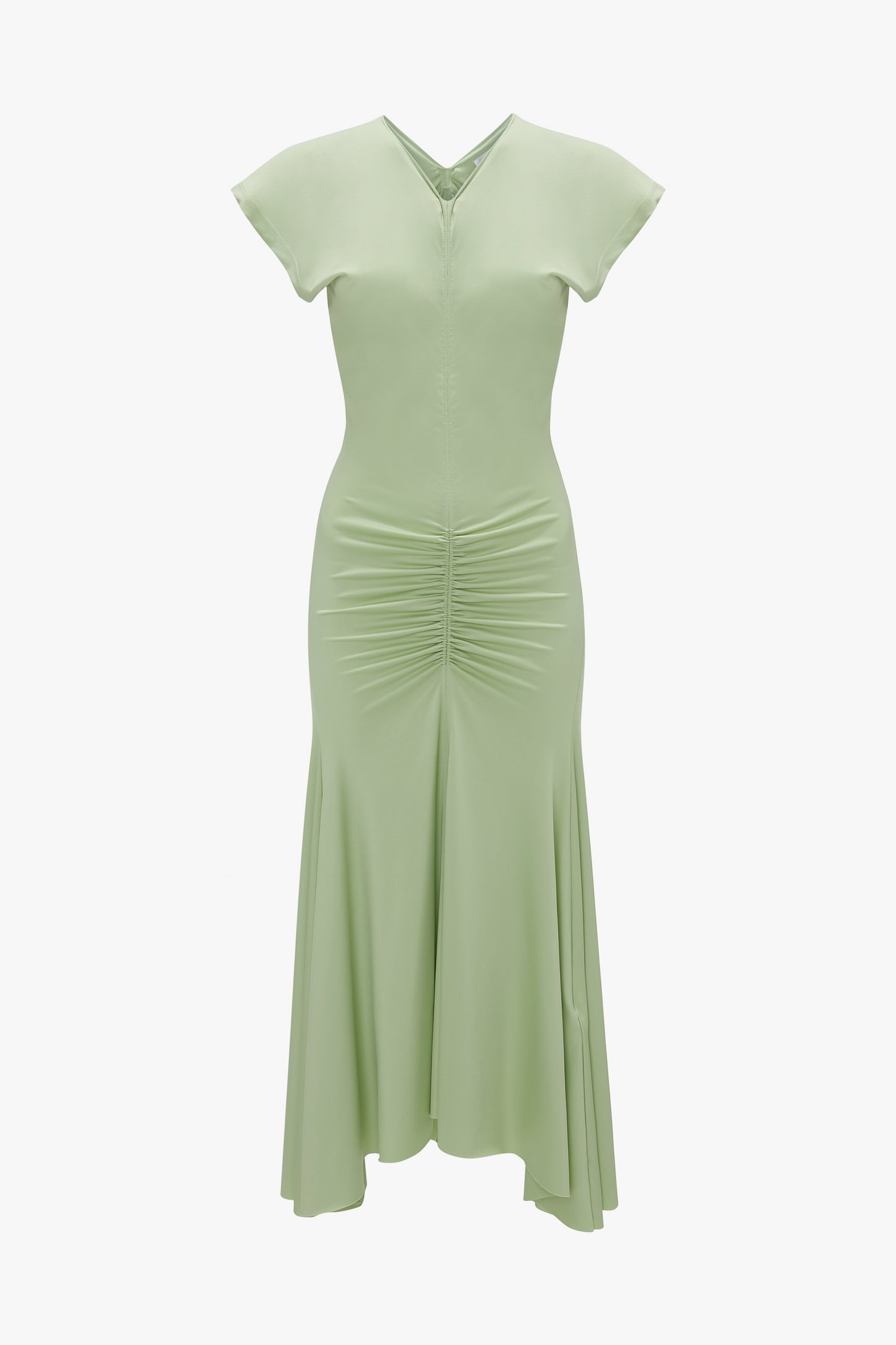 Sleeveless Rouched Jersey Dress In Pistachio