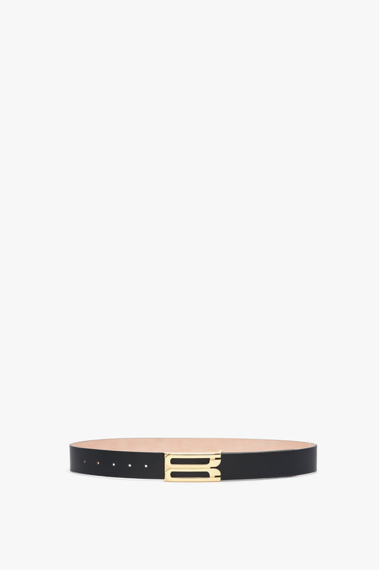 Exclusive Jumbo Frame Belt In Navy Leather