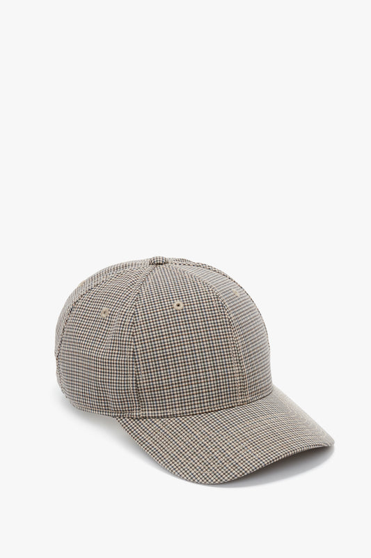 Logo Cap In Dogtooth Check