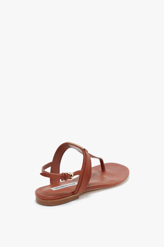 Flat Chain Sandal In Tan Leather