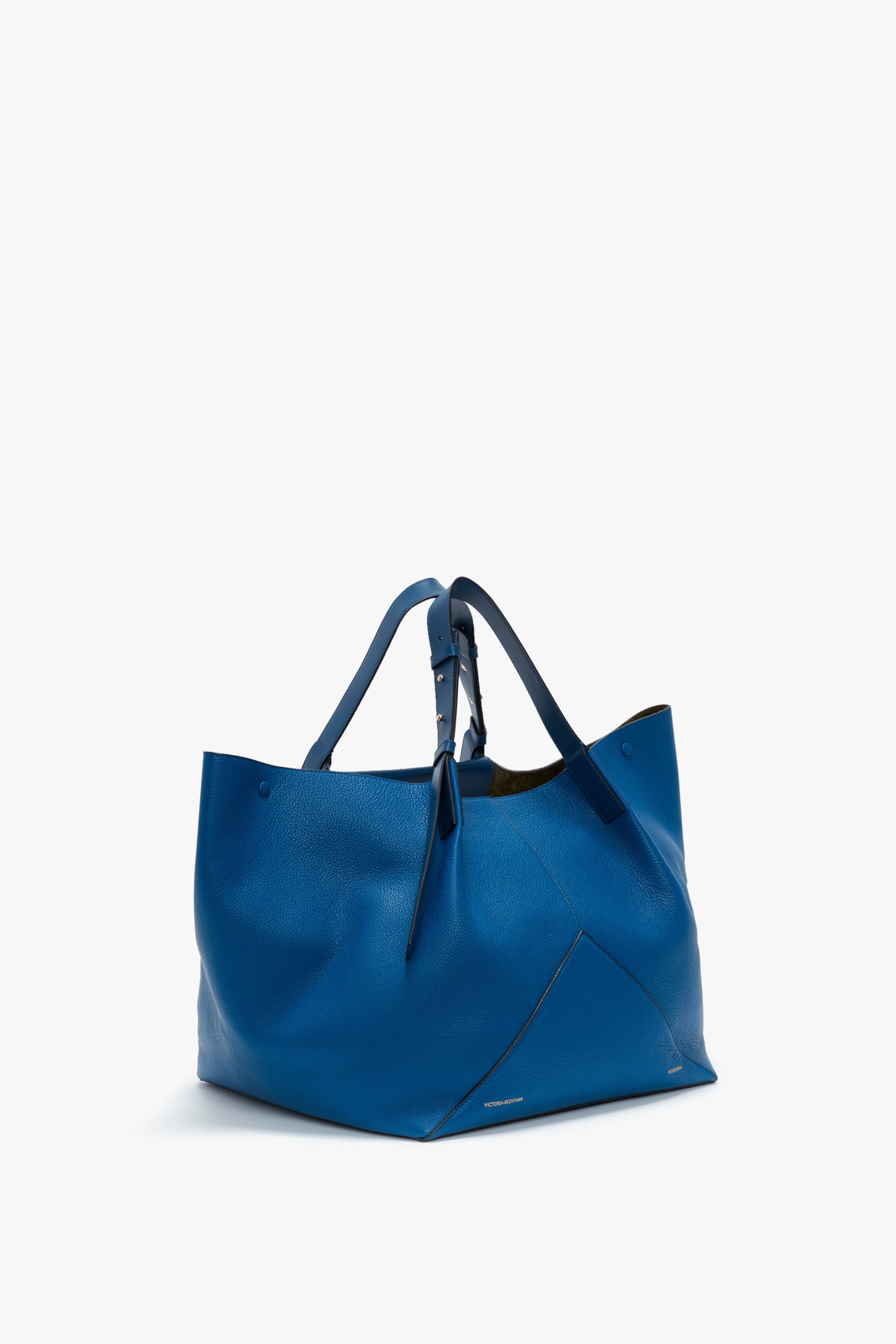 Blue leather tote bag online