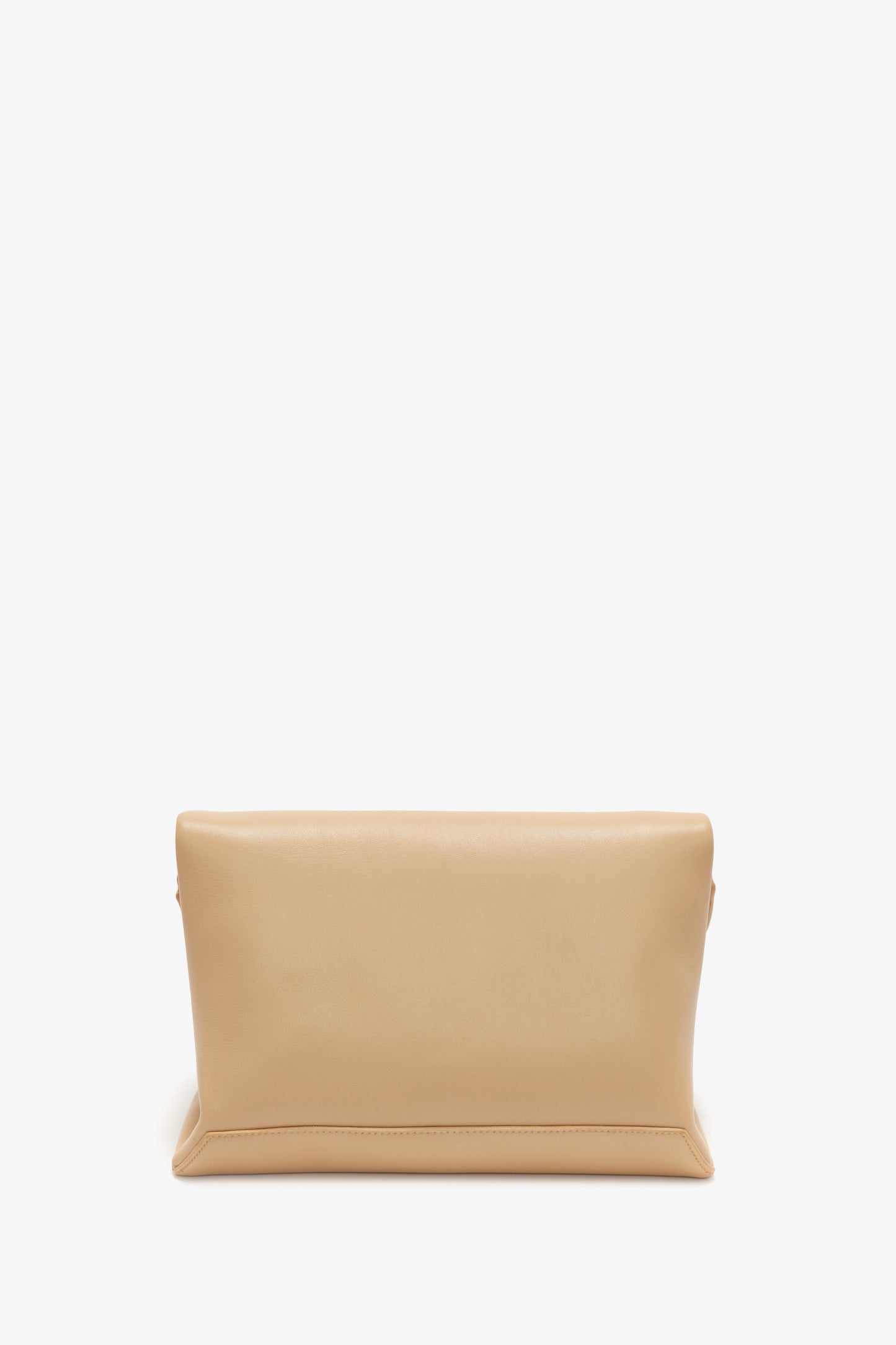 Victoria Beckham Chain Pouch Bag With Strap In Sesame Leather against a white background.
