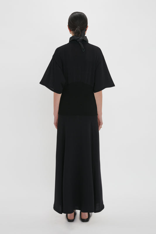 Panelled Knit Dress In Black