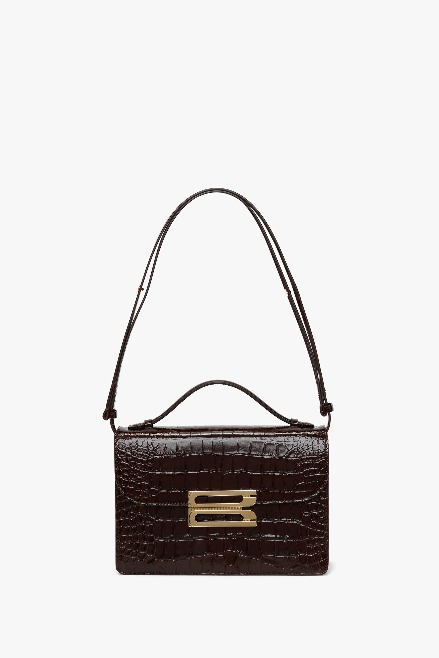 Dorian Bag In Embossed Dark Brown Leather