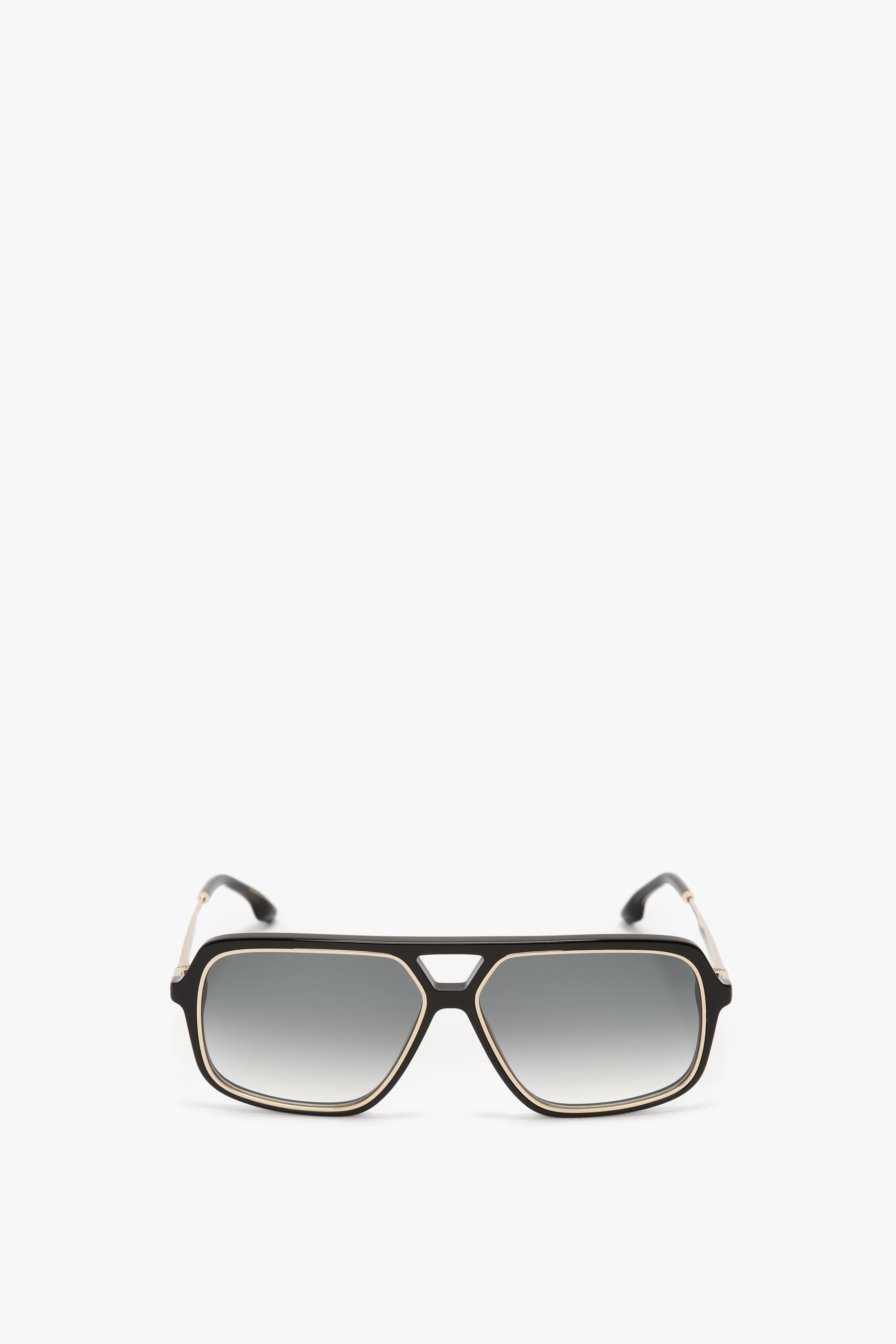 Black double bridge sunglasses outlet