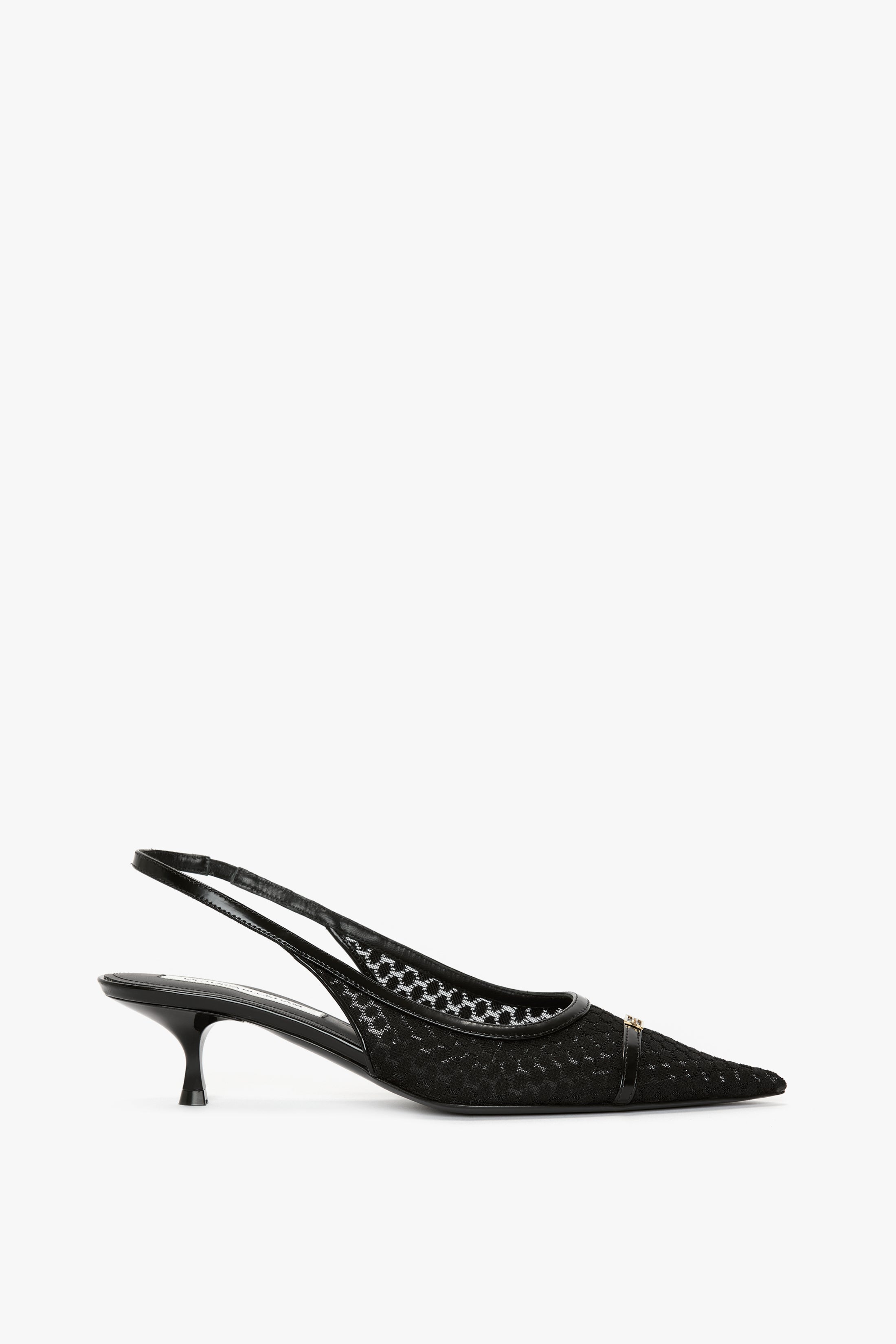 Mesh Slingback Kitten Heel In Black – Victoria Beckham UK