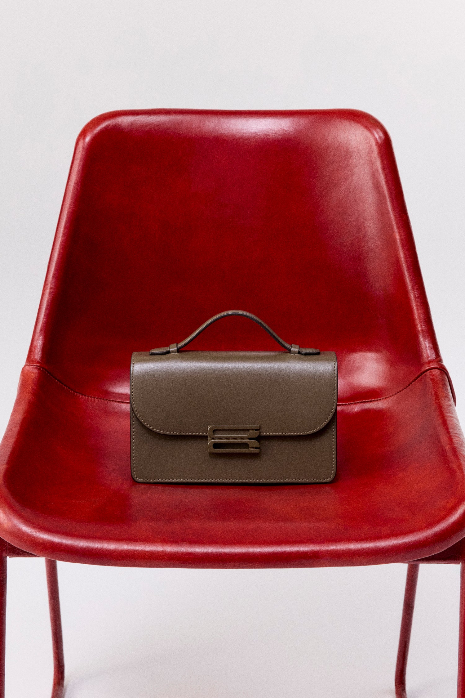 Tonal Mini Dorian Bag In Dark Khaki Smooth Leather