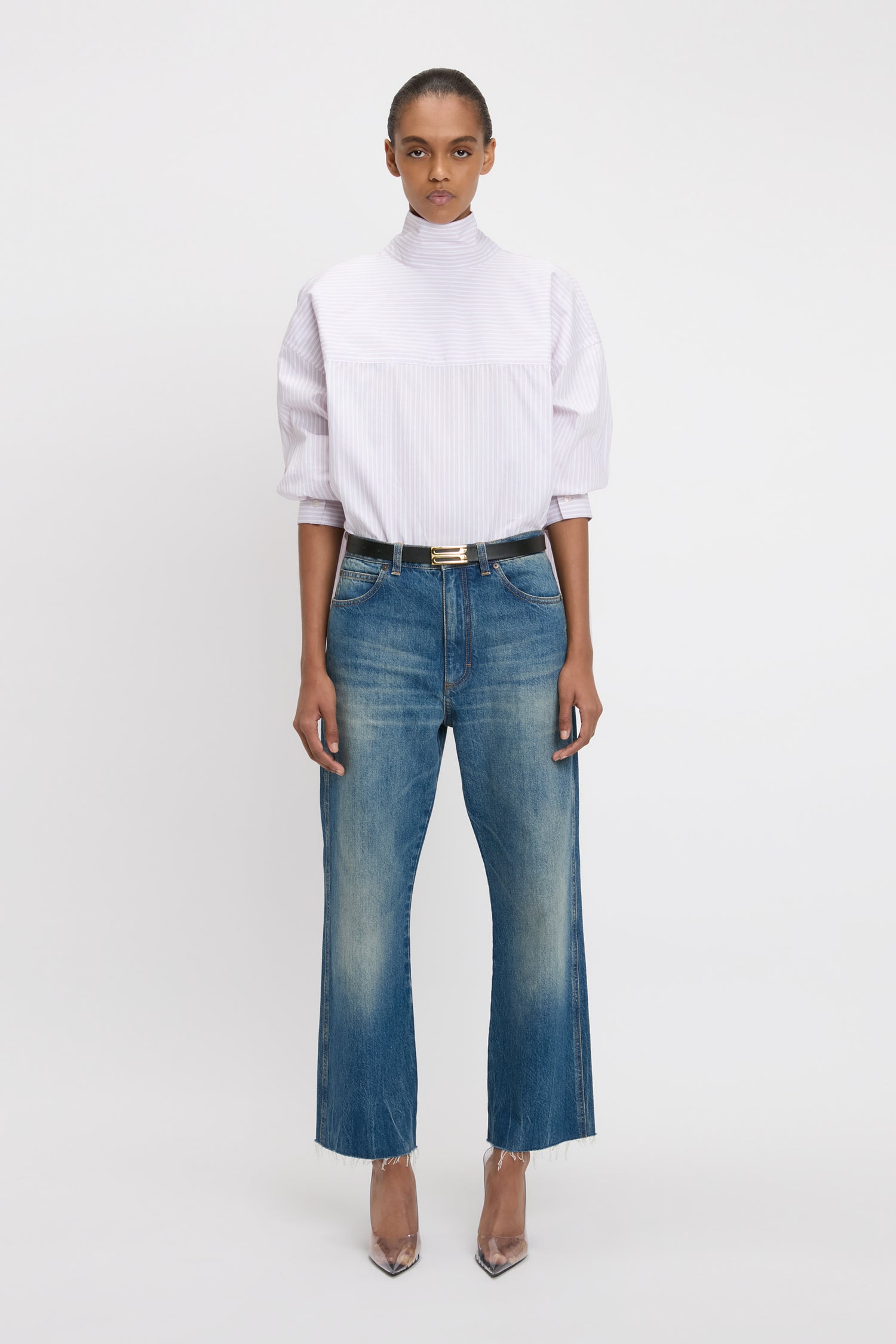 Tie-Neck Shirt In Lilac-Paprika