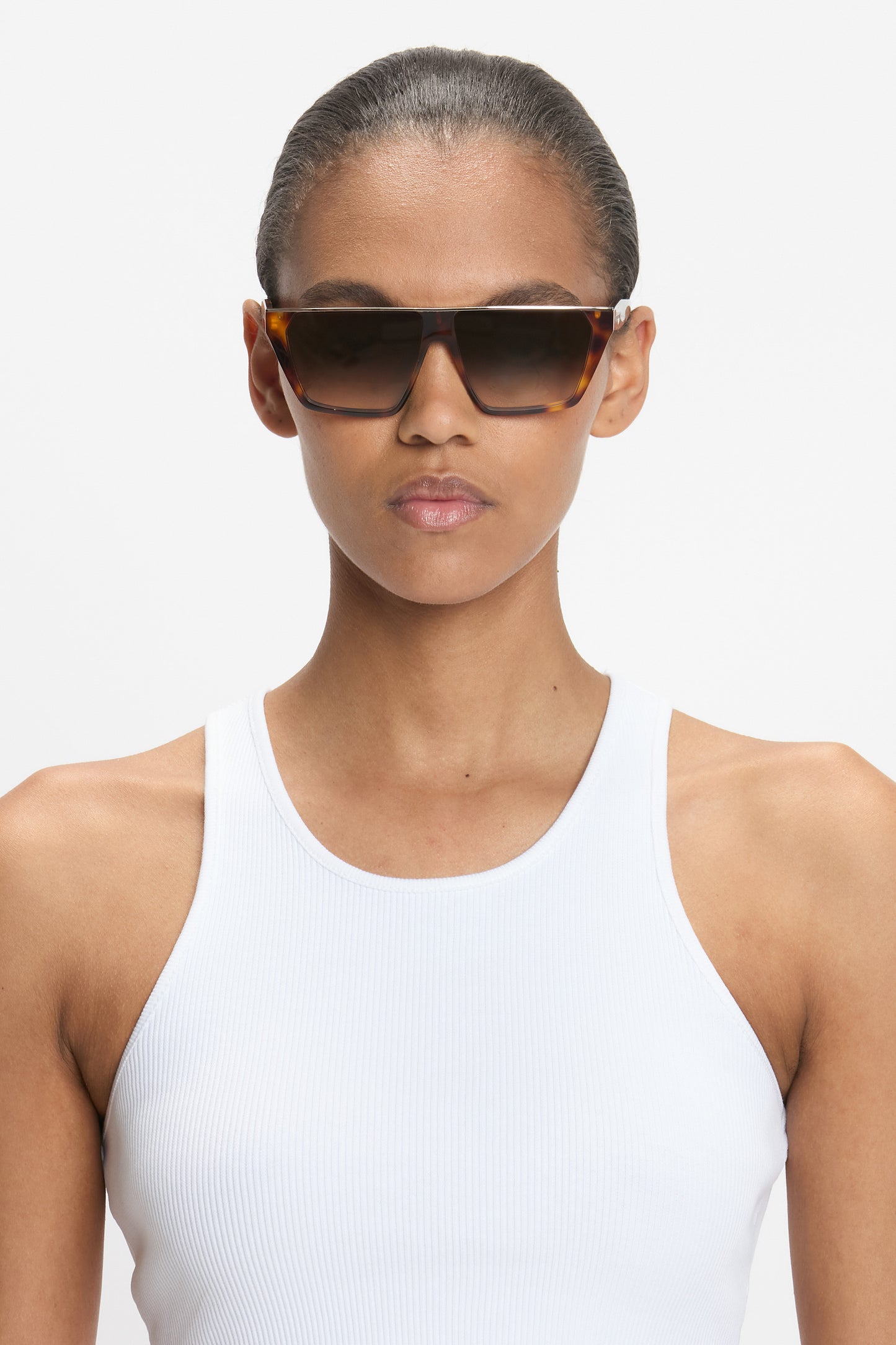 Flat Top Visor Sunglasses In Tortoise