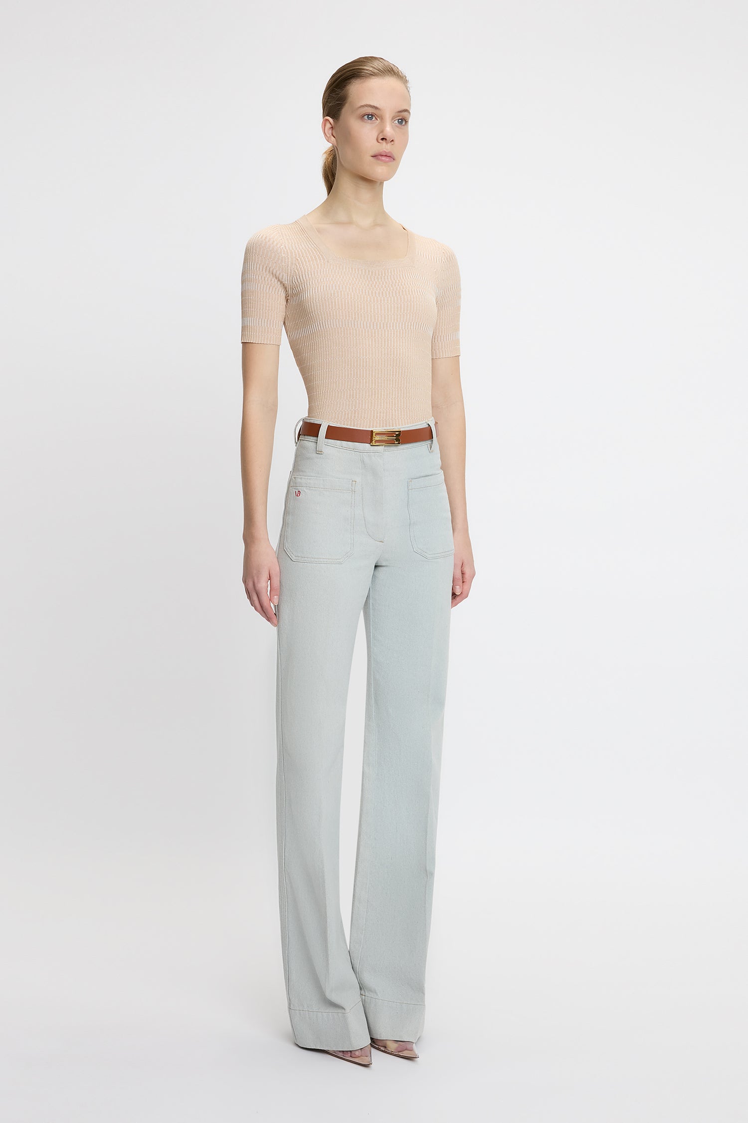 Alina High Waisted Jean In Light Azul