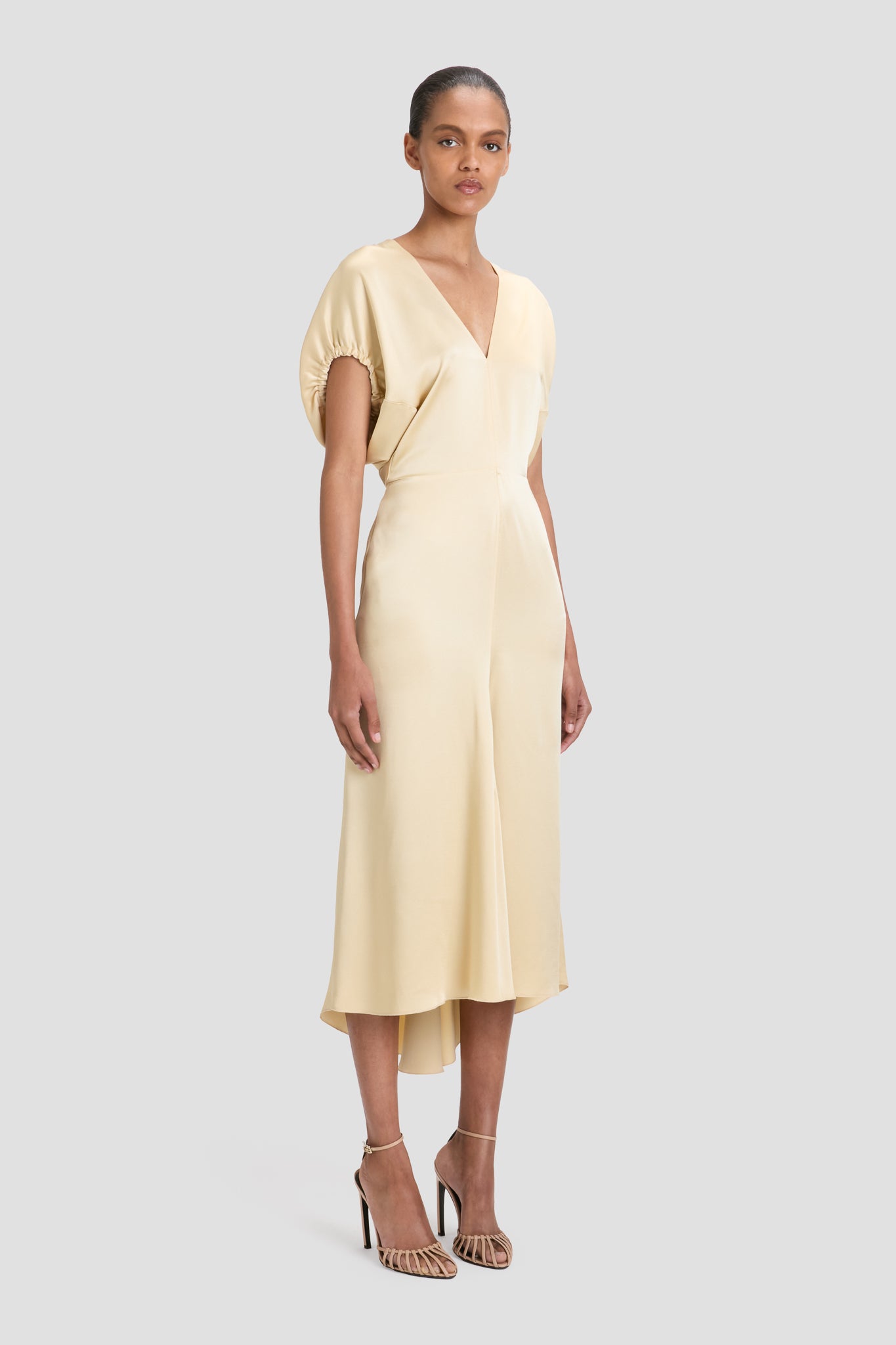 Edith Midi Dress In Macadamia