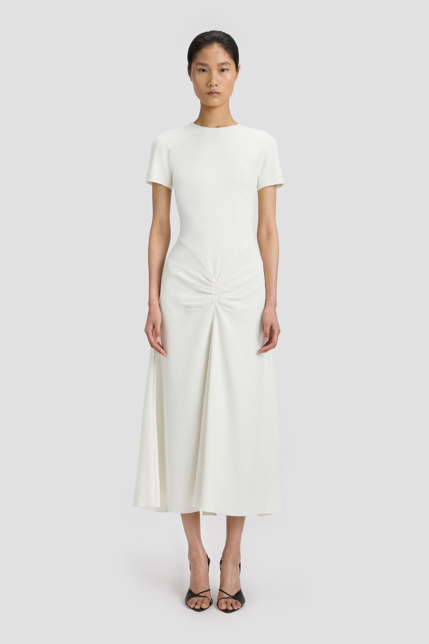 Blaire Midi Dress In Ivory – Victoria Beckham UK