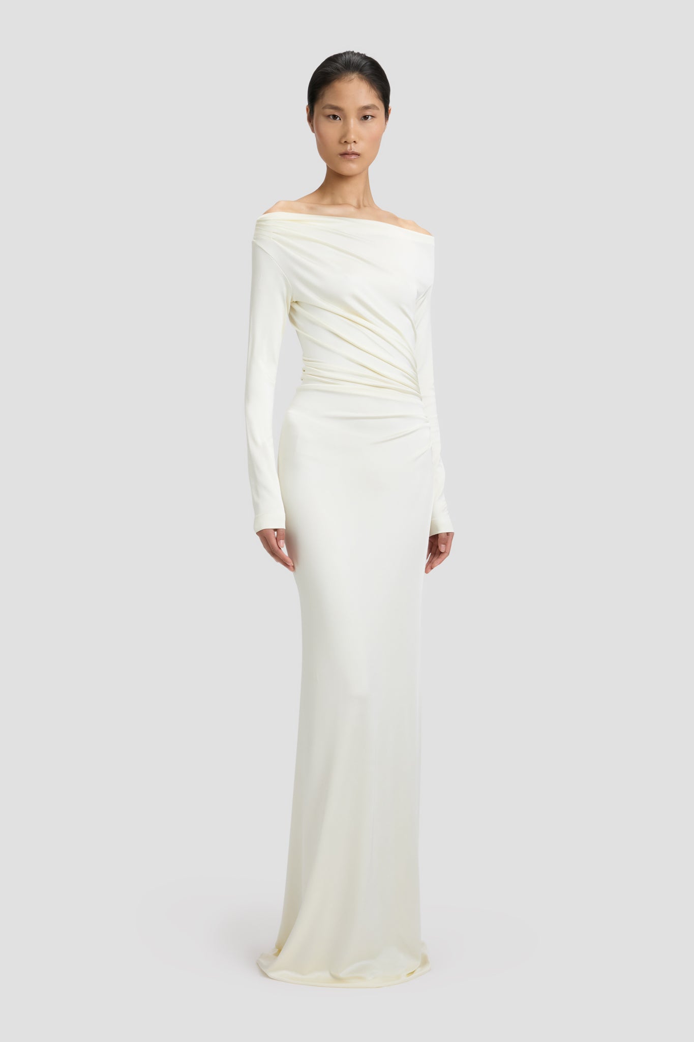 Off-Shoulder Gown In Ivory