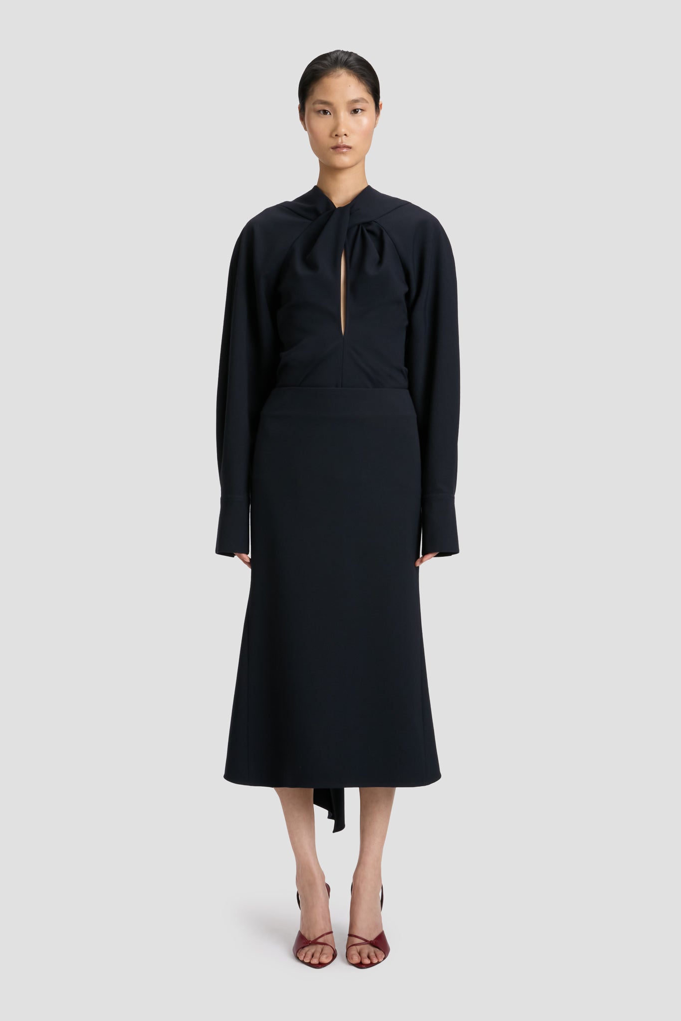 Kick Skirt In Navy – Victoria Beckham UK