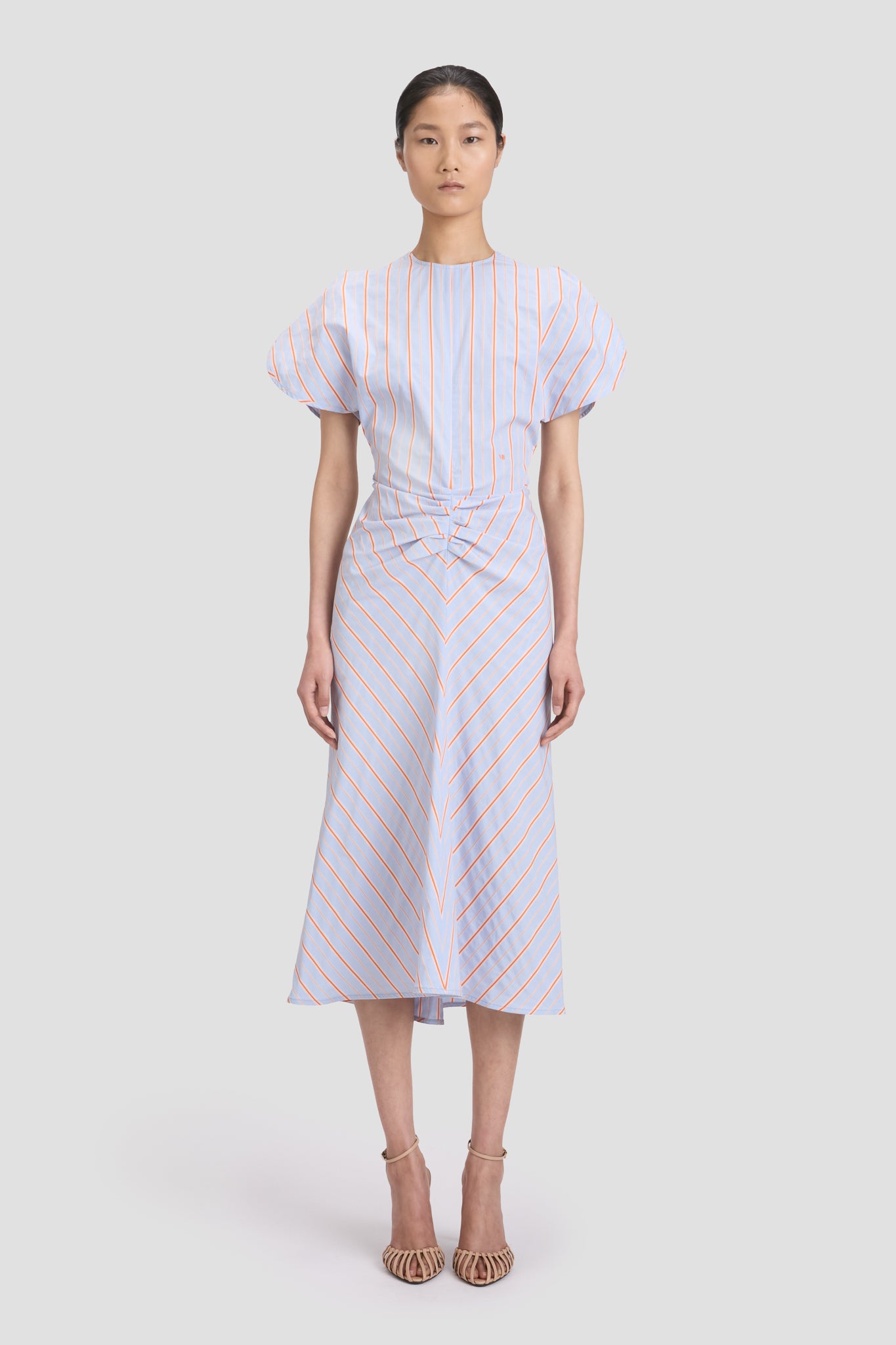 Bela Midi Dress In Delphinium-Orange