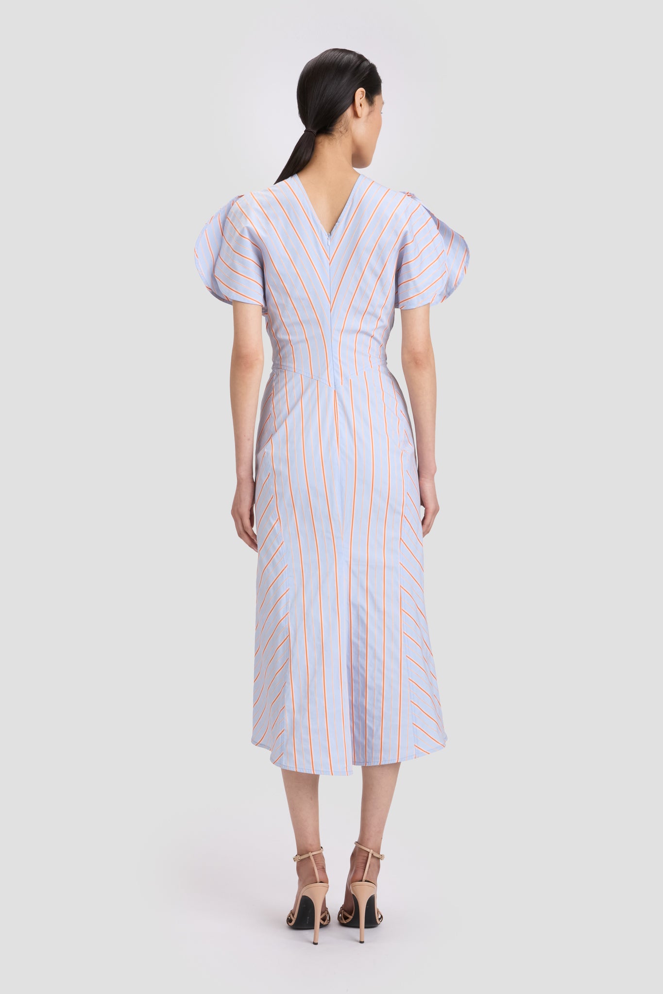 Bela Midi Dress In Delphinium-Orange
