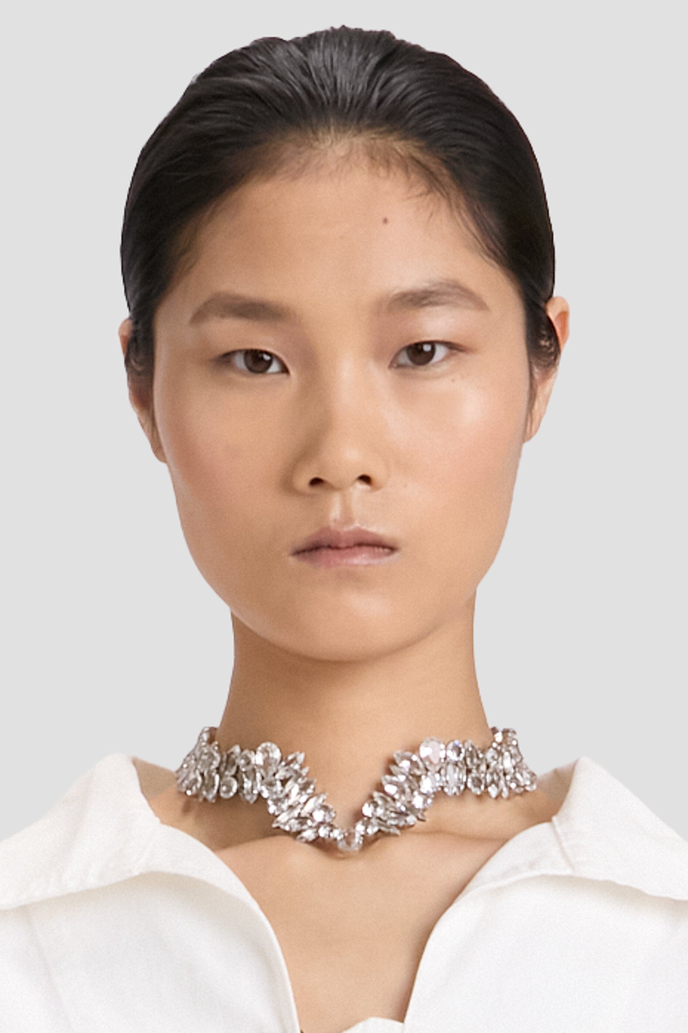 Crystal Choker In Silver