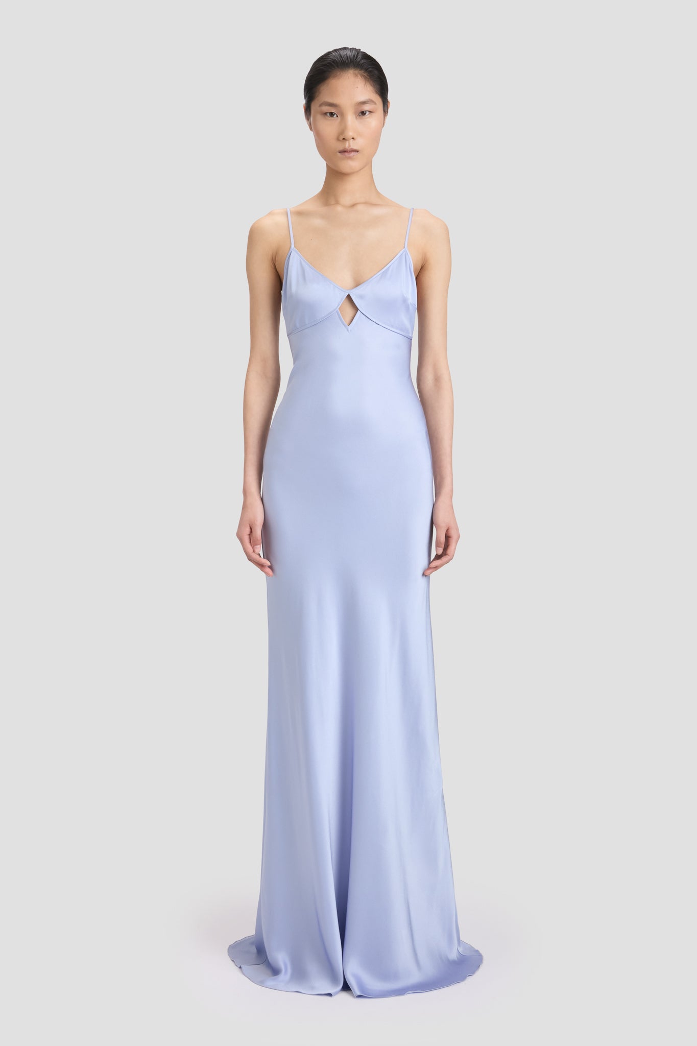 Cut-Out Cami Floor-Length Dress In Delphinium Blue – Victoria