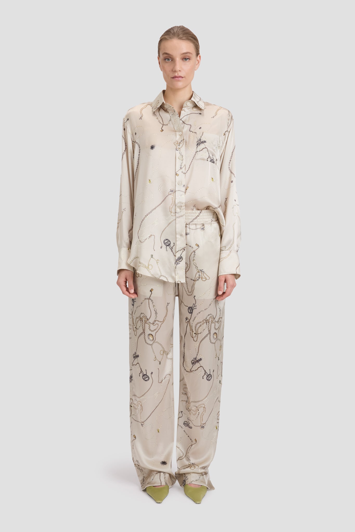 Pyjama Trouser In Pumice Jewellery Print