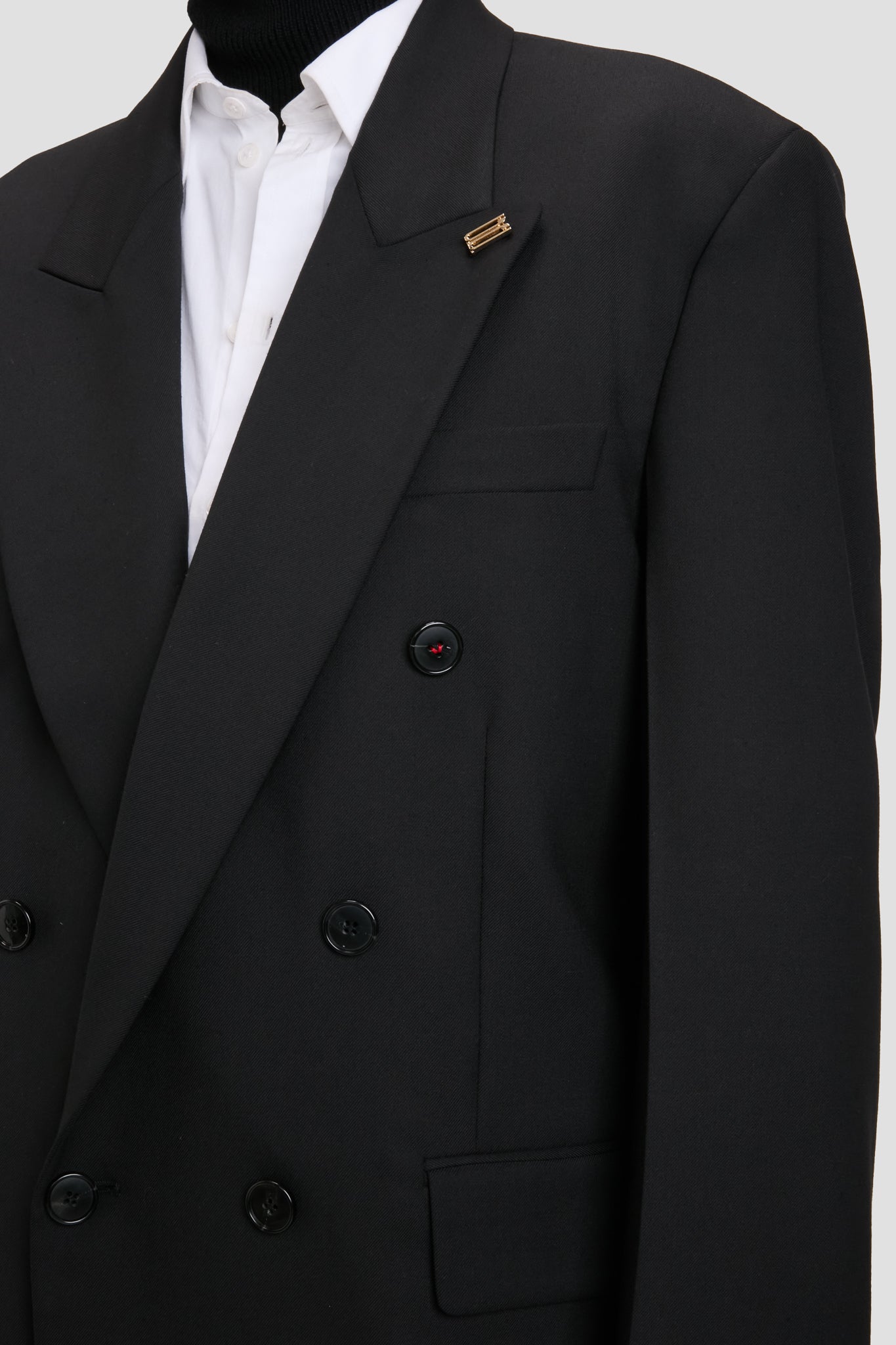 Relaxed Double Breasted Jacket In Black