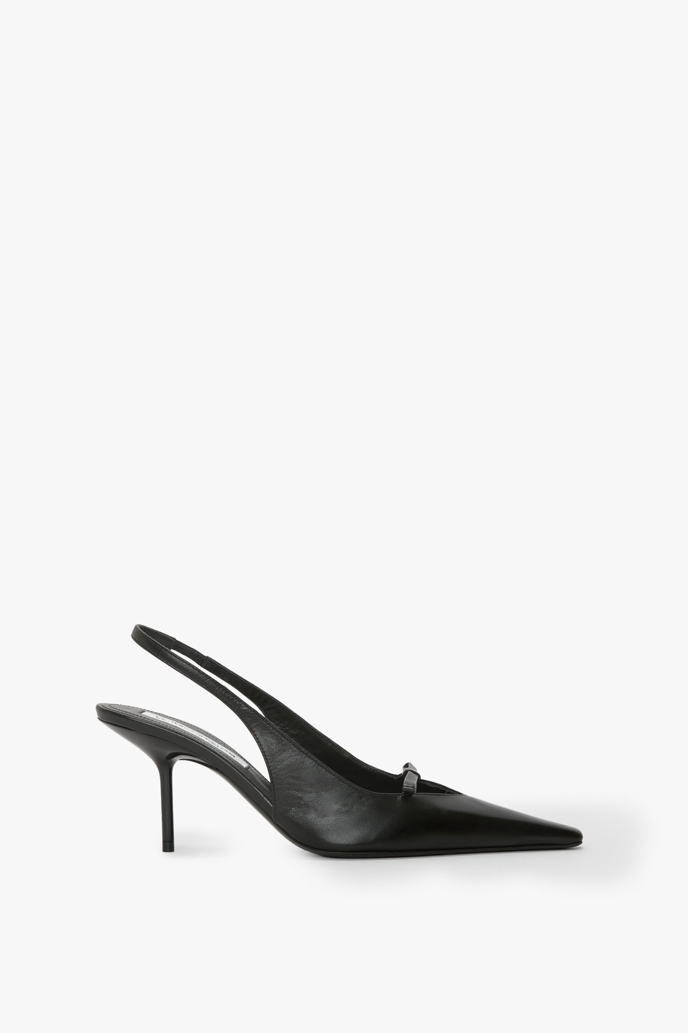 Sloan Stiletto Slingback In Black Smooth Leather