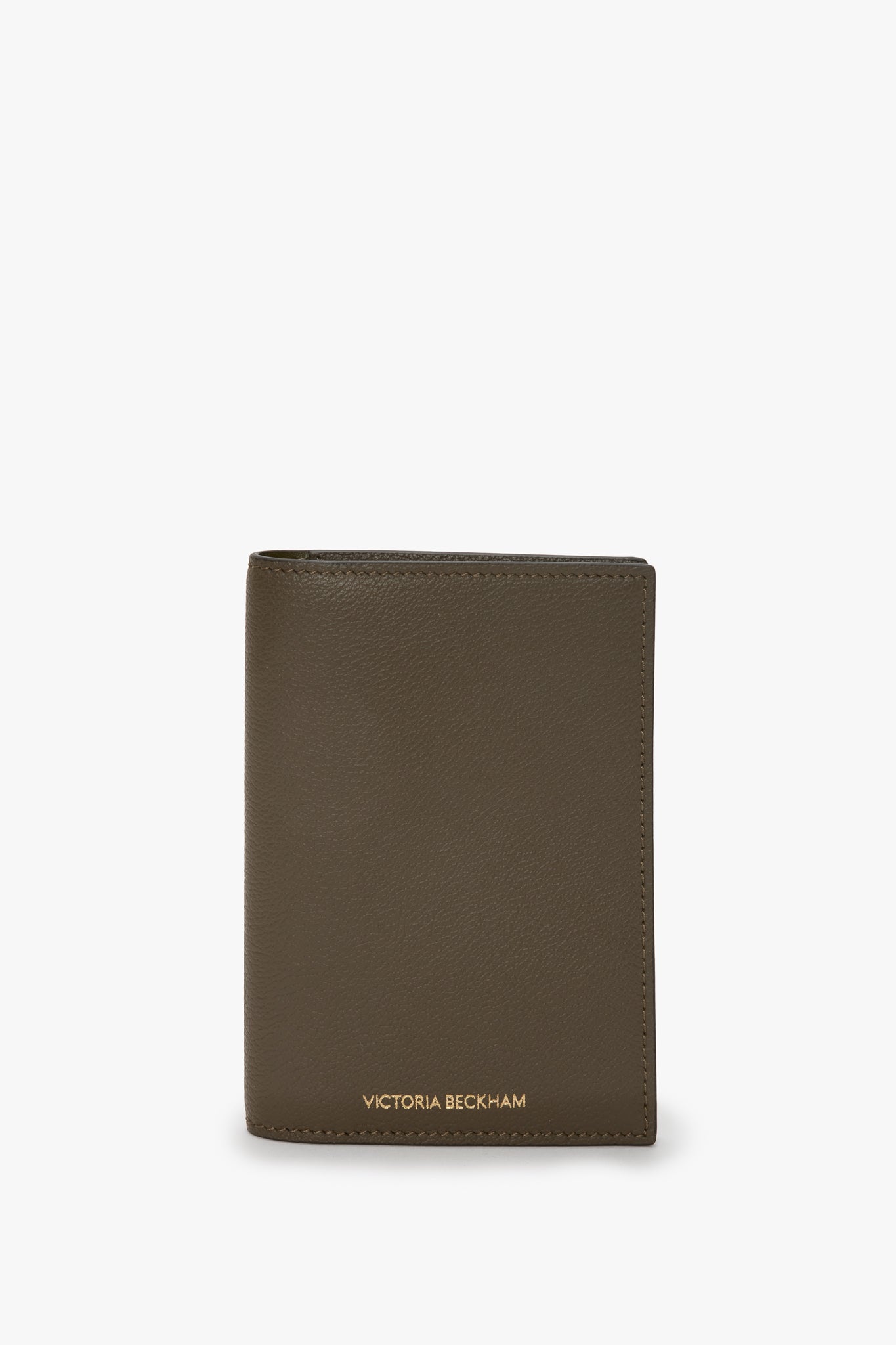 Passport Holder In Khaki Soft Grained Leather