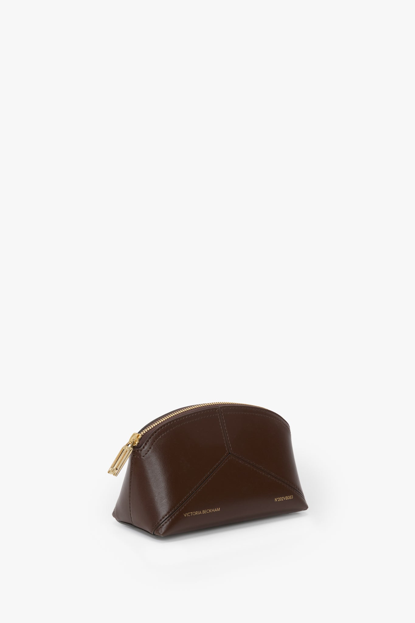 Victoria Mini Travel Pouch In Dark Brown Smooth Leather