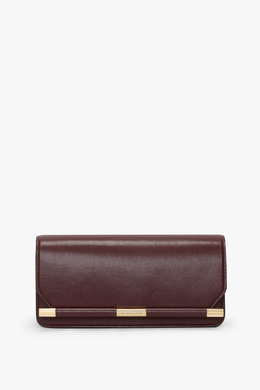 202 Clutch Bag In Burgundy Smooth Leather