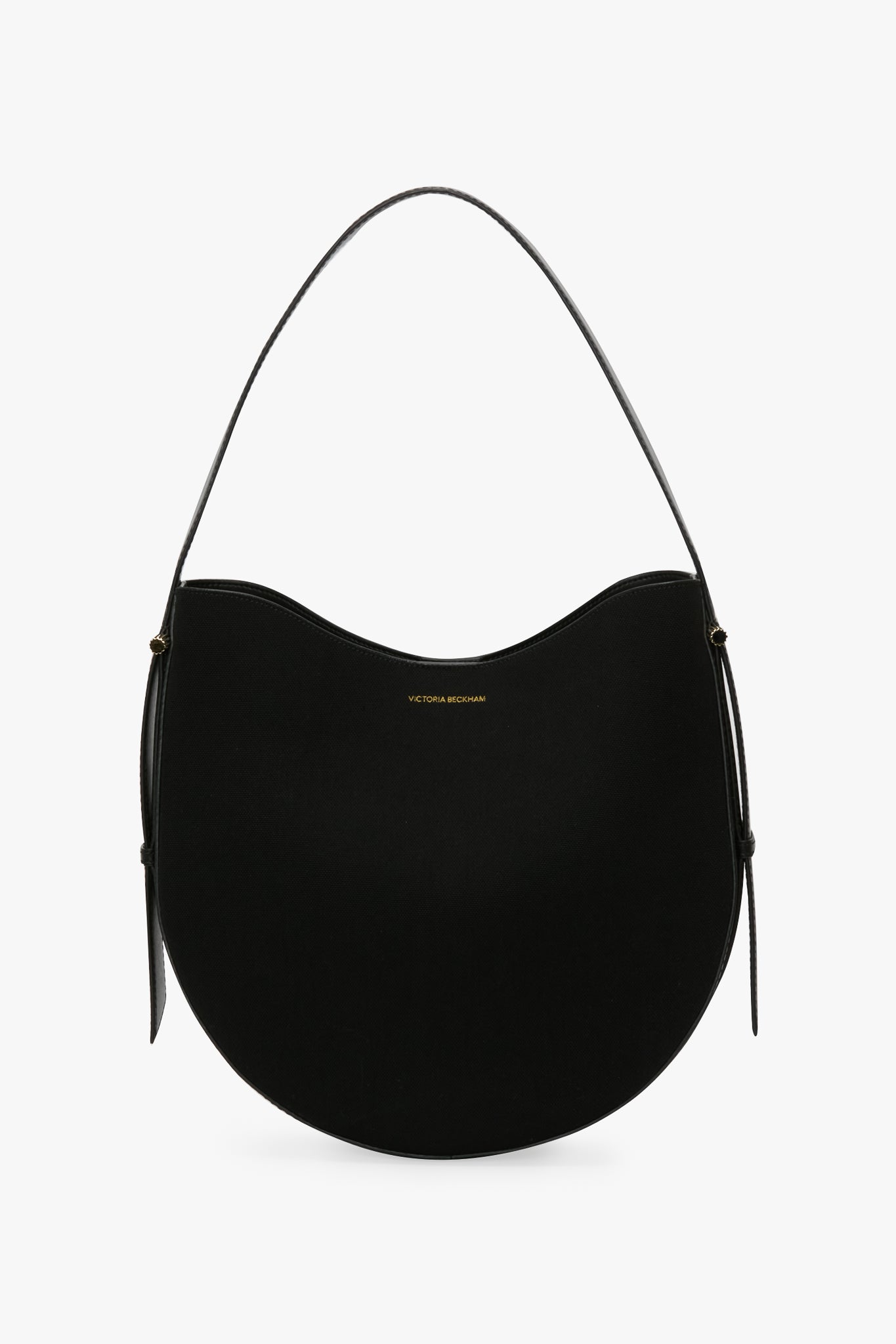 Dia Hobo Bag In Black Canvas With Black Leather