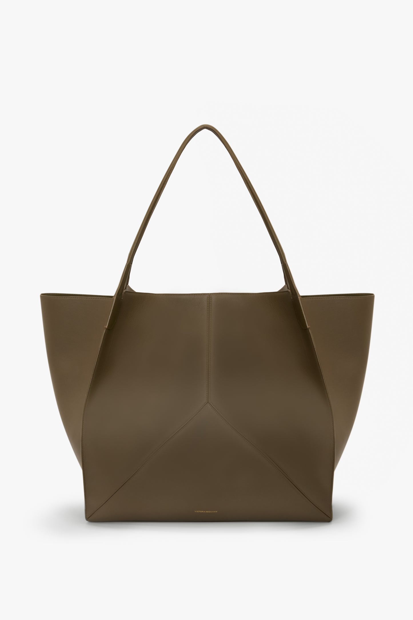 Victoria Travel Tote Bag In Khaki Leather
