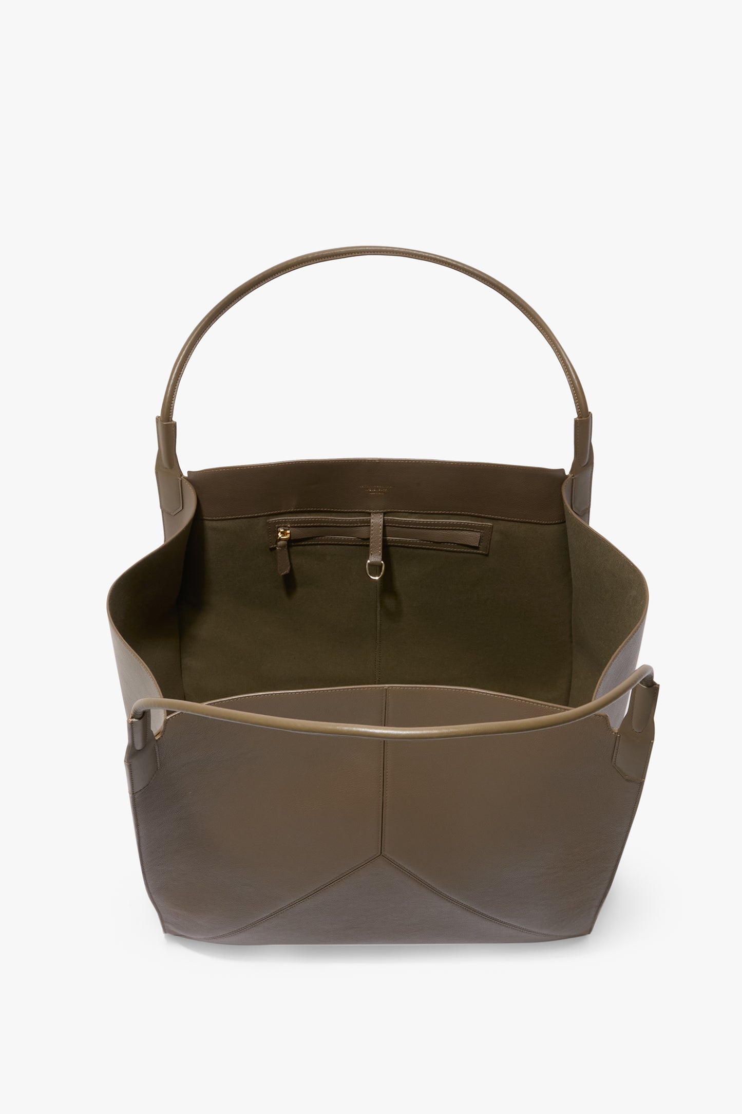 Victoria Travel Tote Bag In Khaki Leather