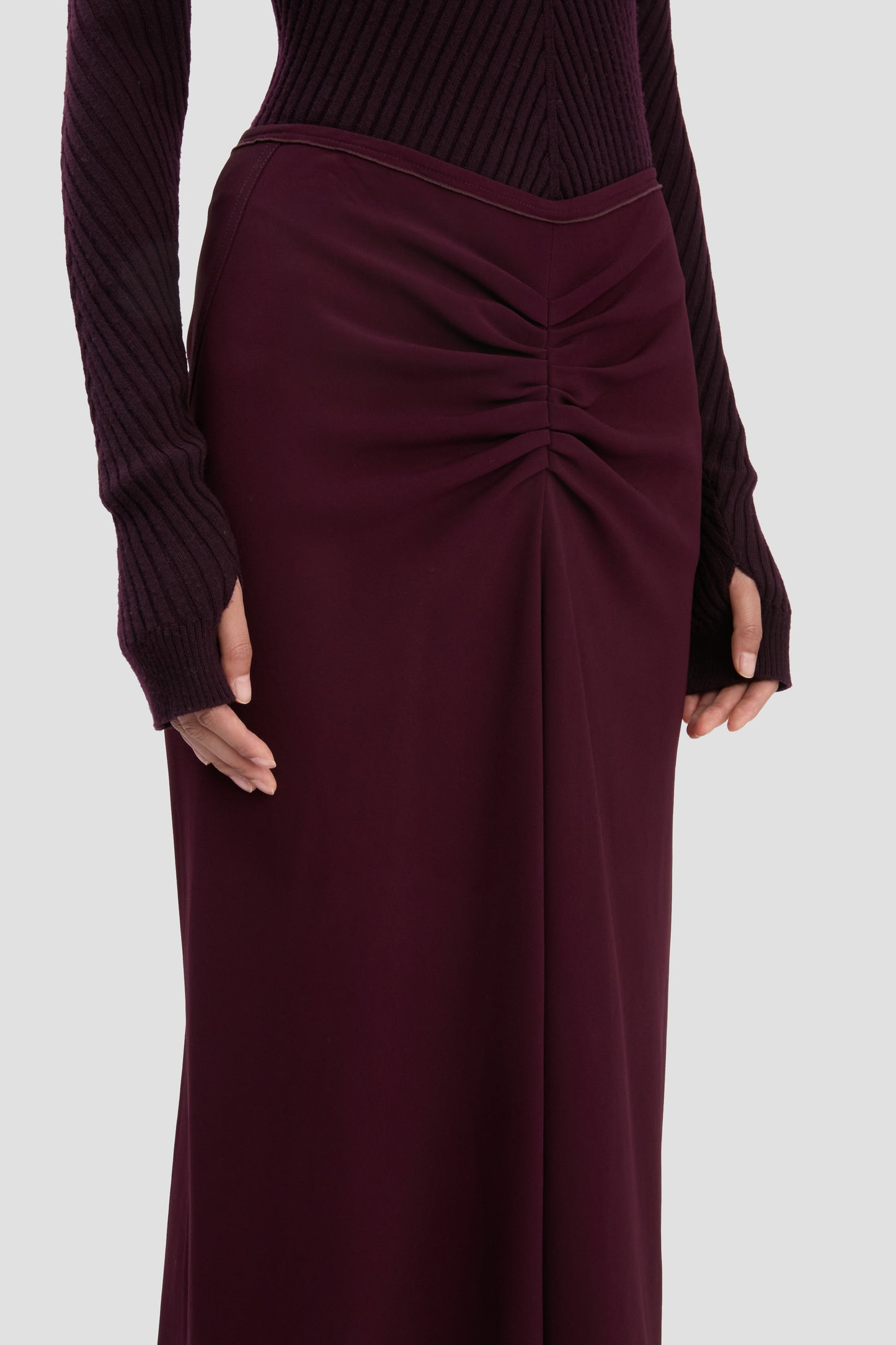 Bela Midi Skirt In Merlot