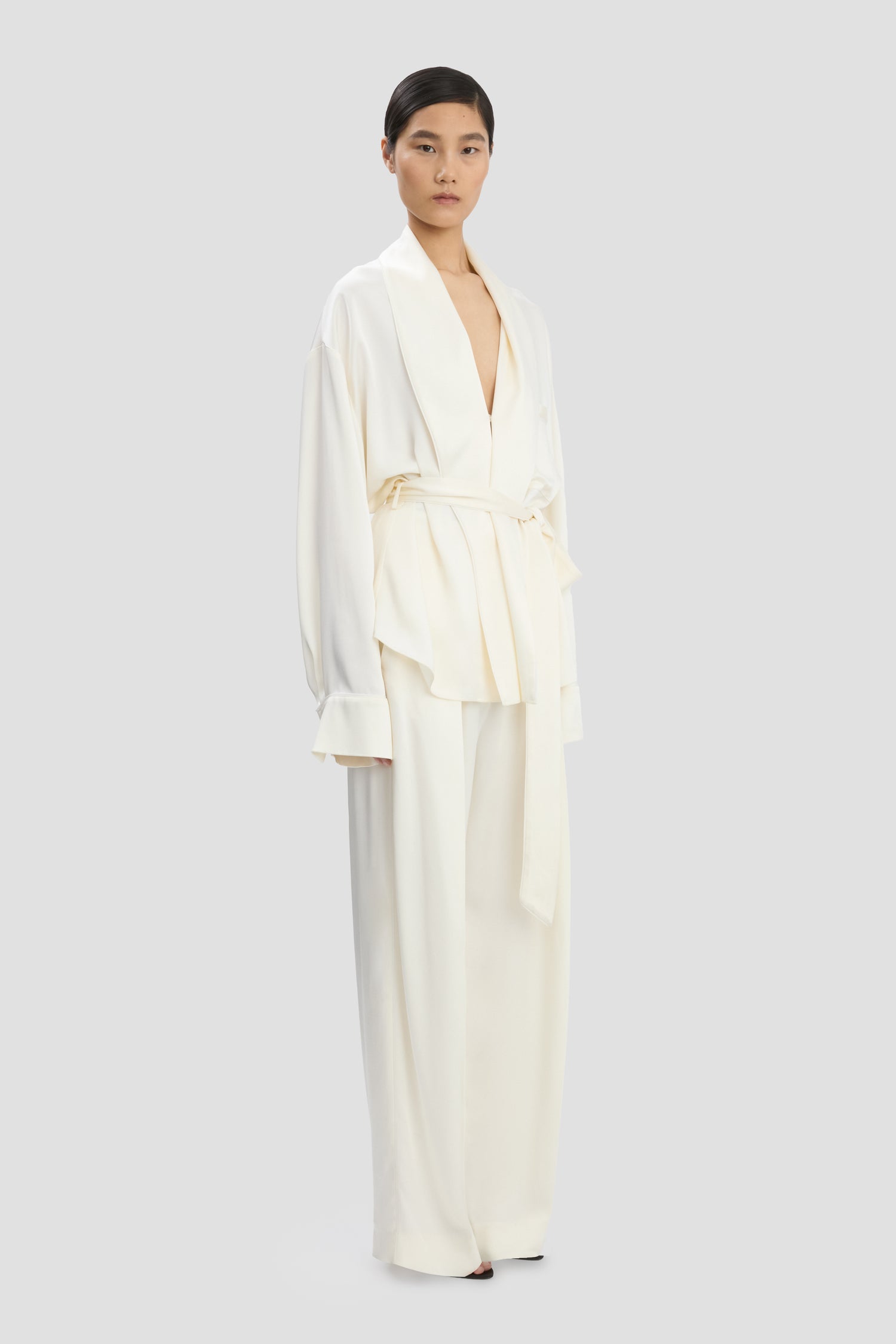 Wide Leg Trouser In Ivory