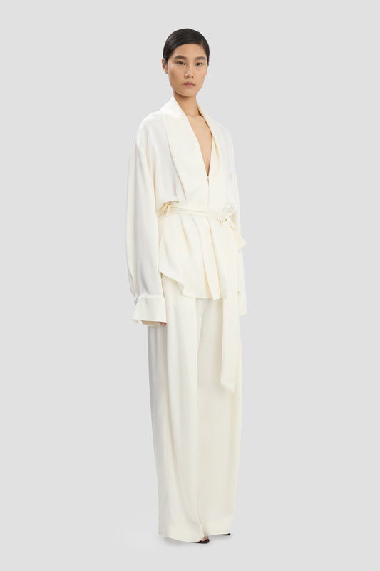Wide Leg Trouser In Ivory