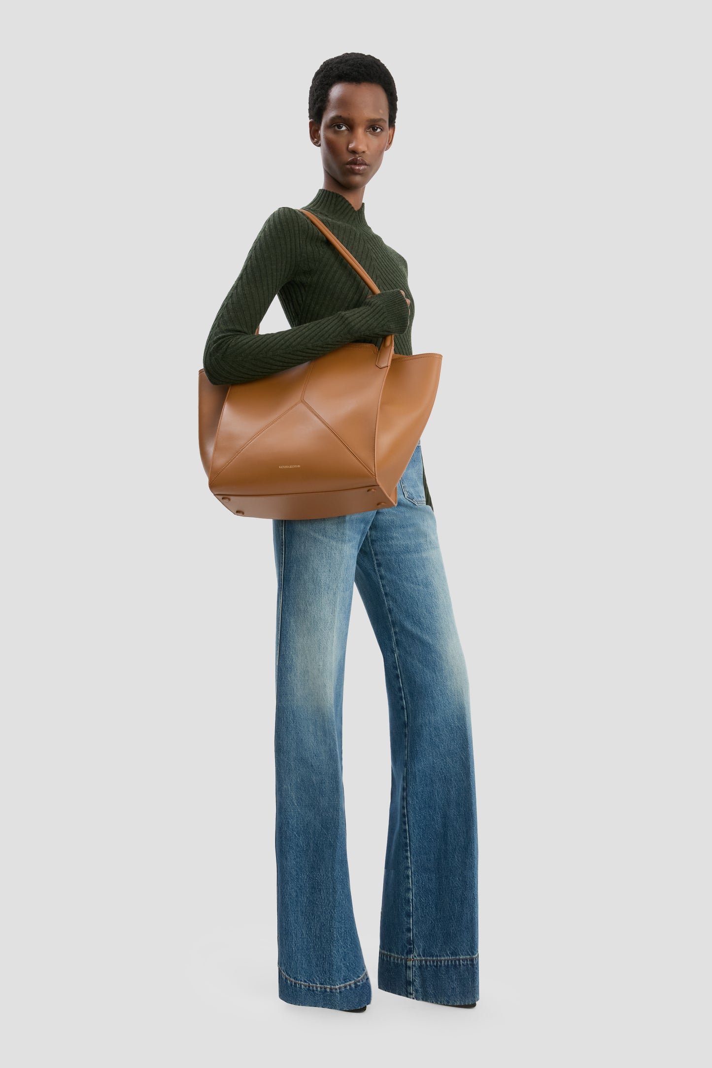 Victoria Tote Bag In Tan Leather