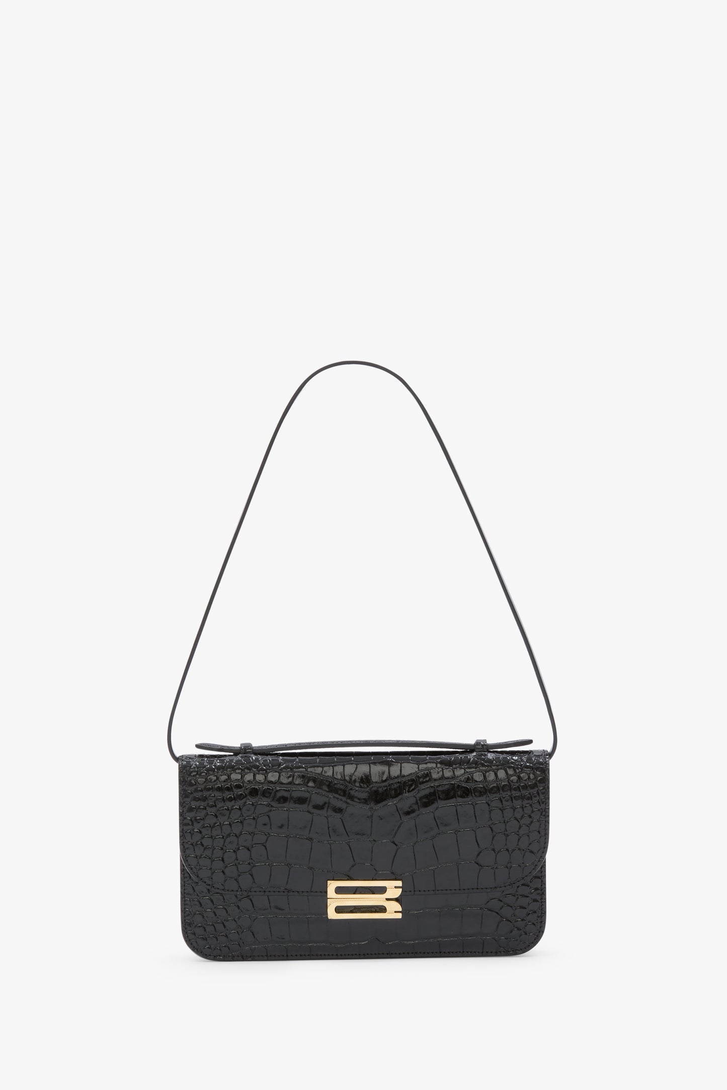 Dorian Pochette In Embossed Black Leather