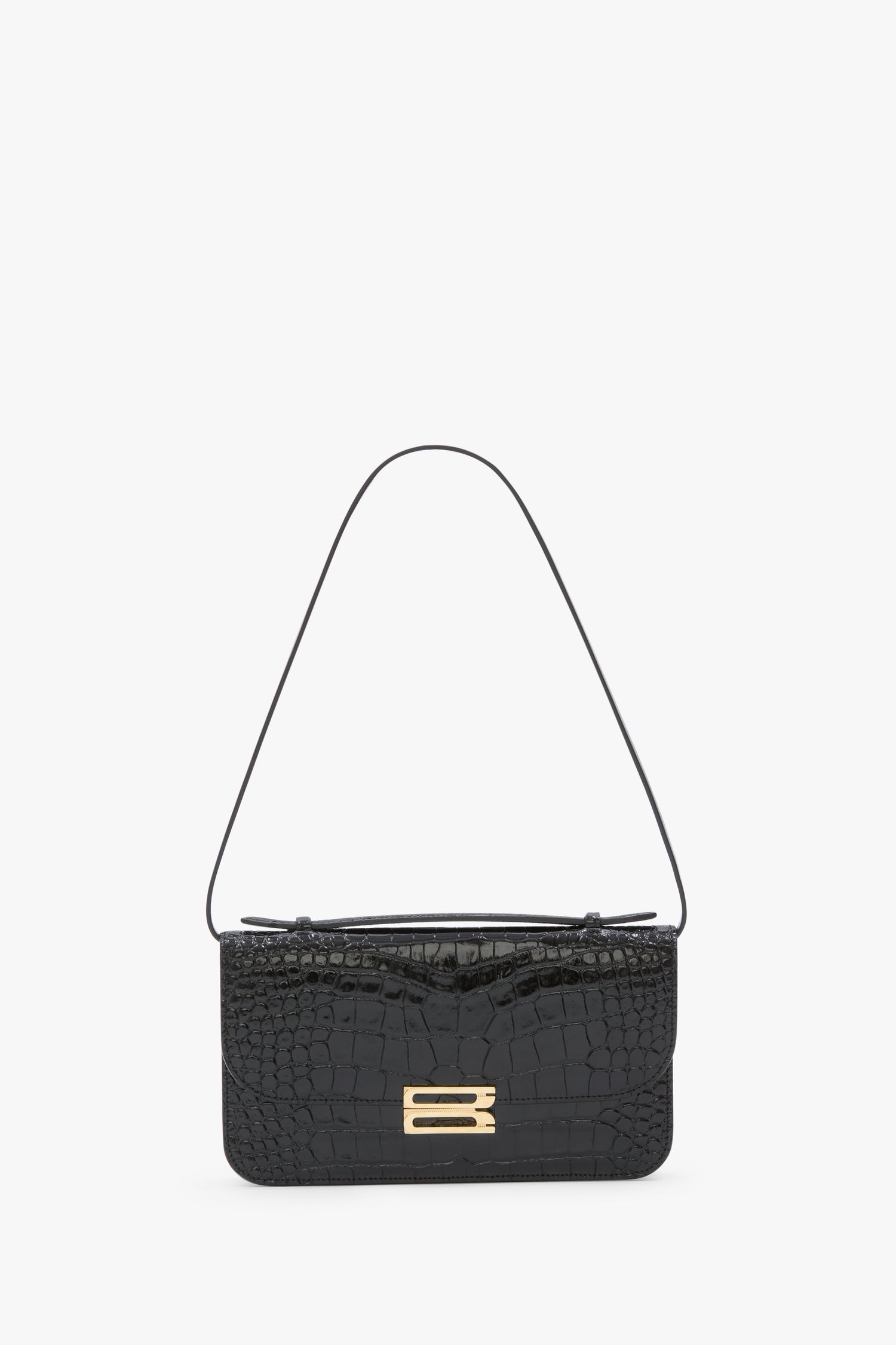 Dorian Pochette In Embossed Black Leather