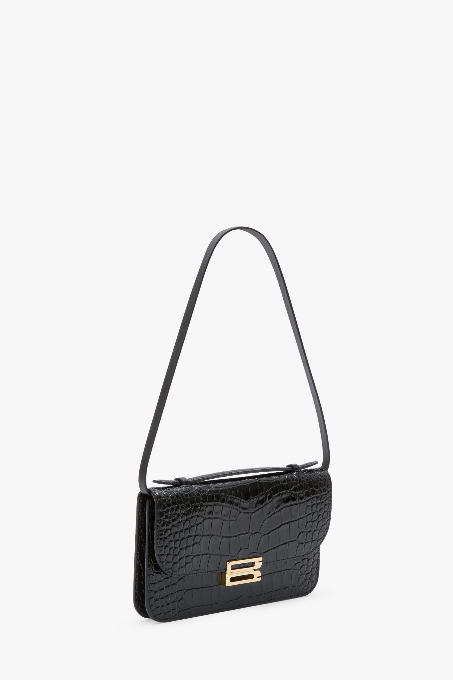 Dorian Pochette In Embossed Black Leather