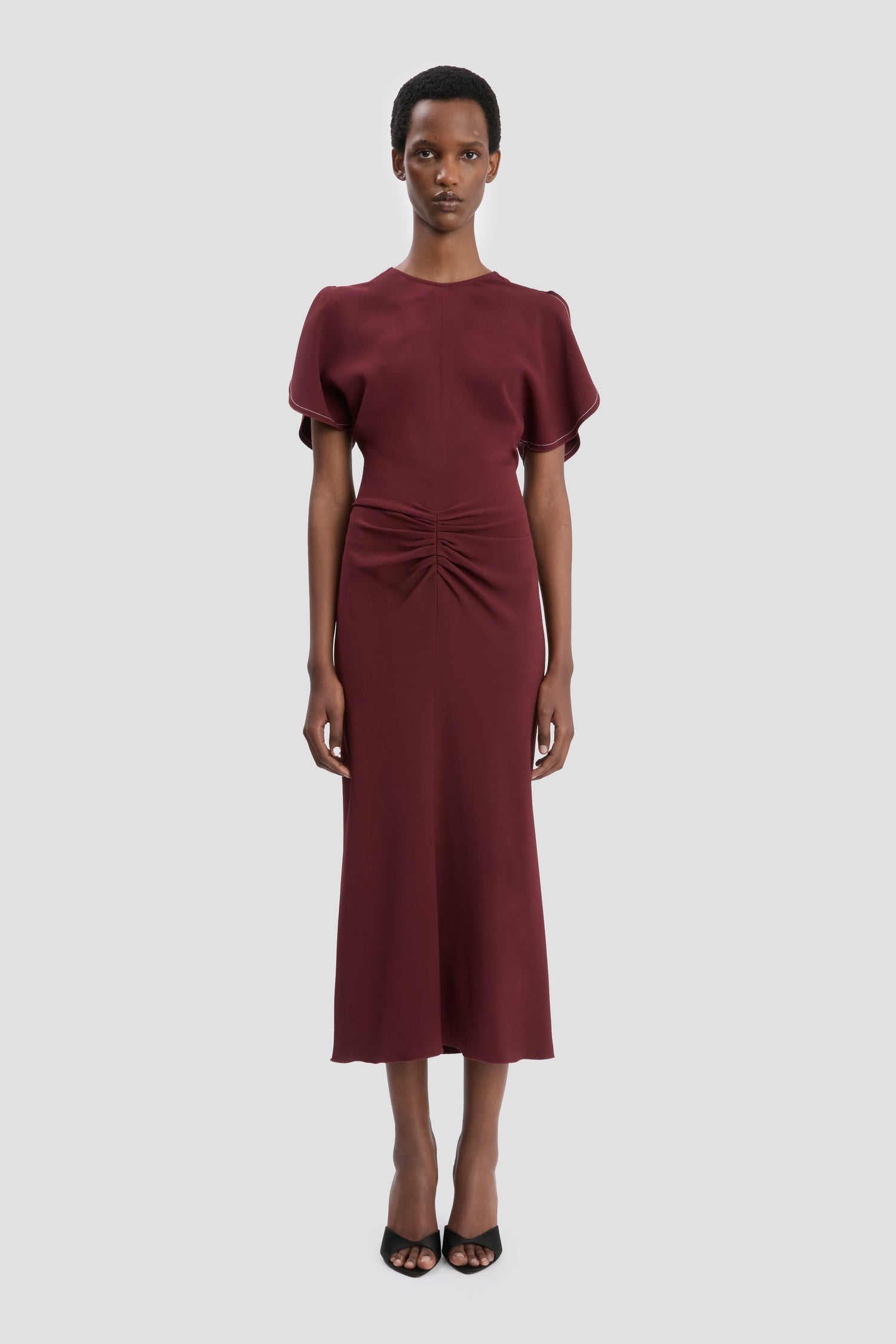 Bela Midi Dress In Cinnabar Red