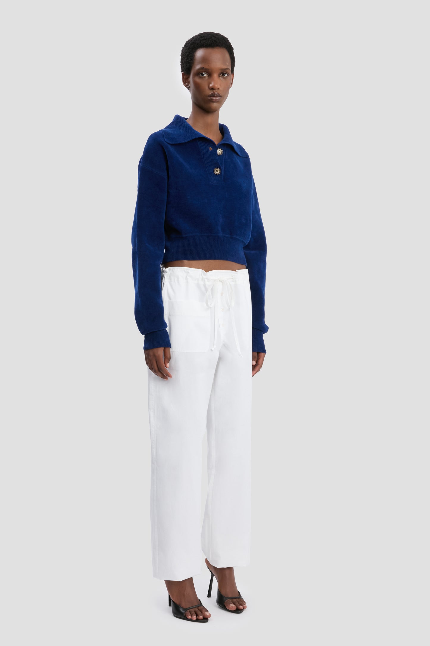 Collared Jumper In Bright Navy