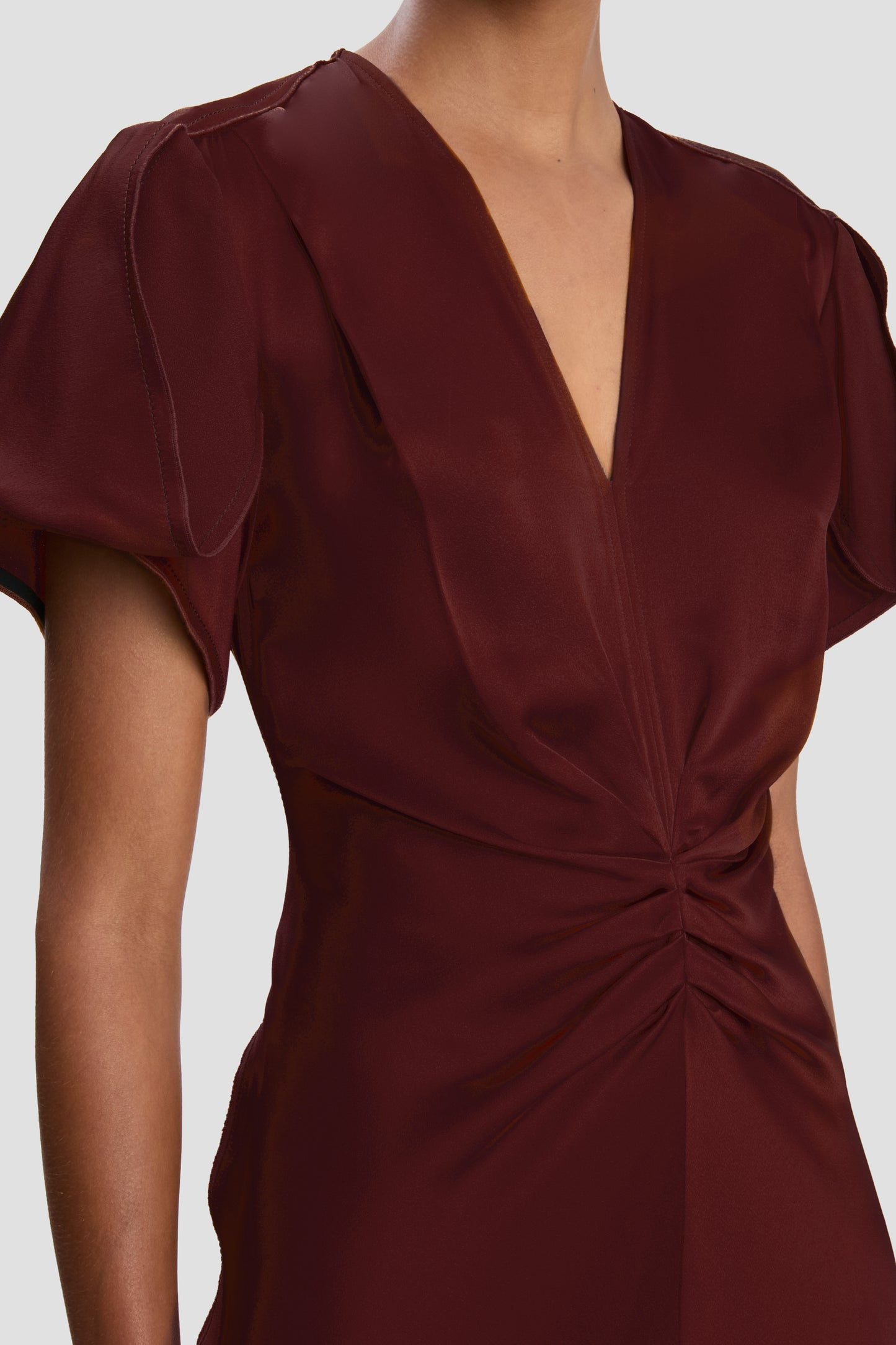 Eve Midi Dress In Burgundy