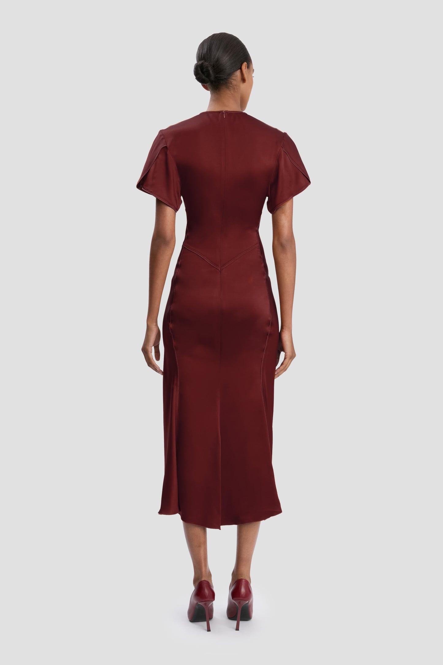 Eve Midi Dress In Burgundy